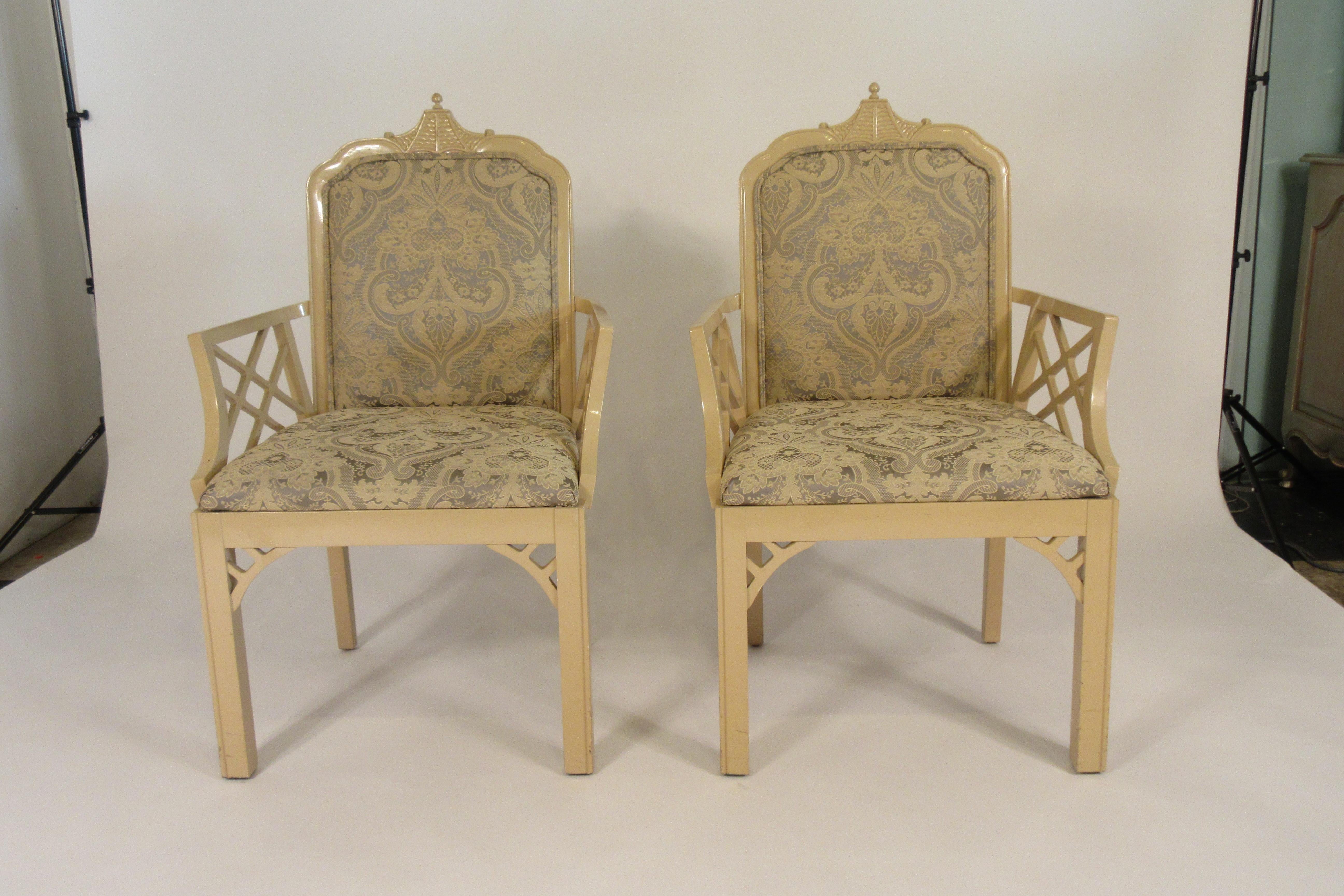 Pair of 1970s pagoda armchairs.