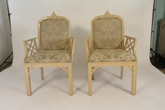 Pair of 1970s Wood Pagoda Armchairs