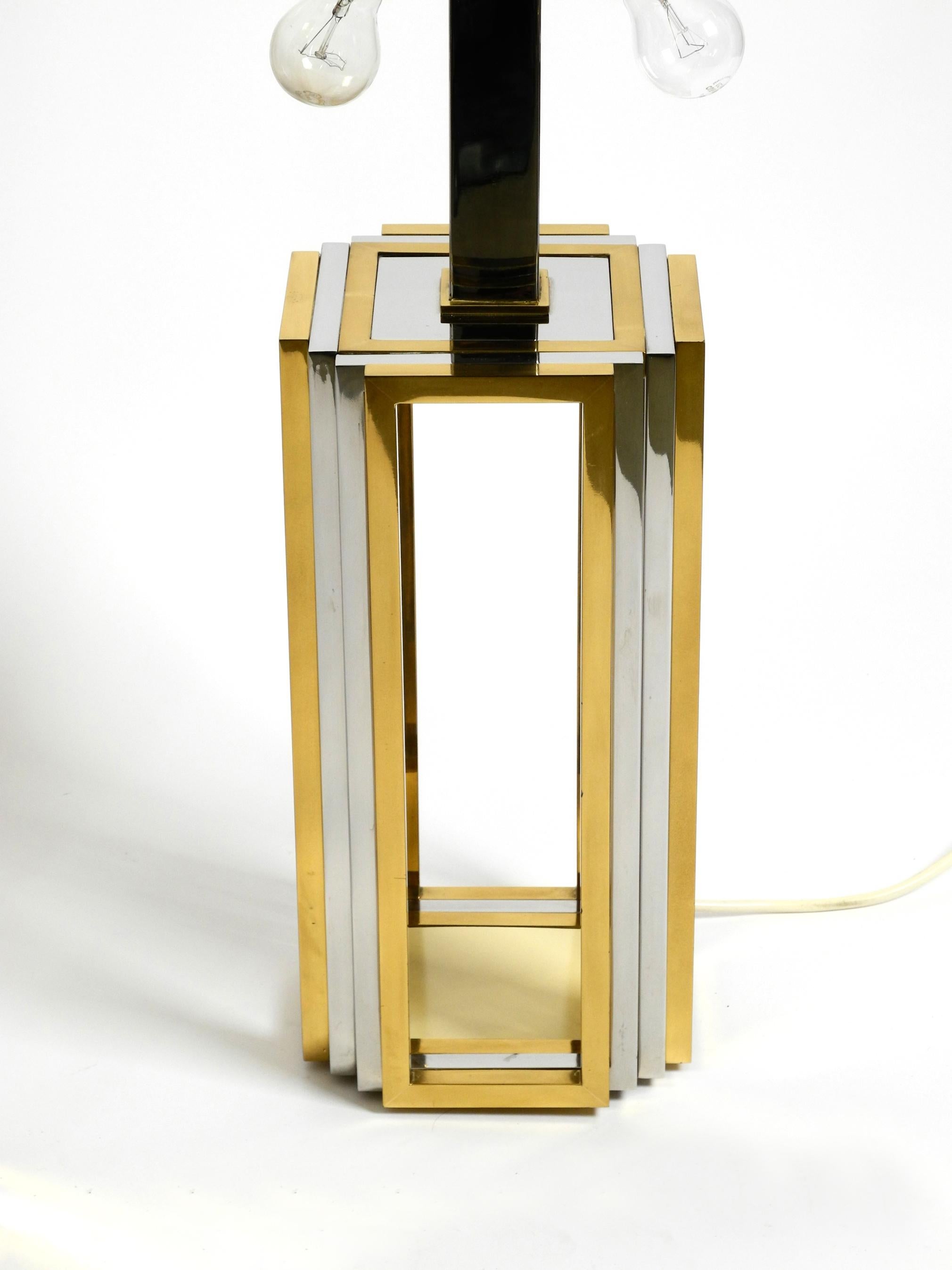 Pair of 1970s XXL Brass and Chrome Table Lamps by Banci Italy For Sale 4