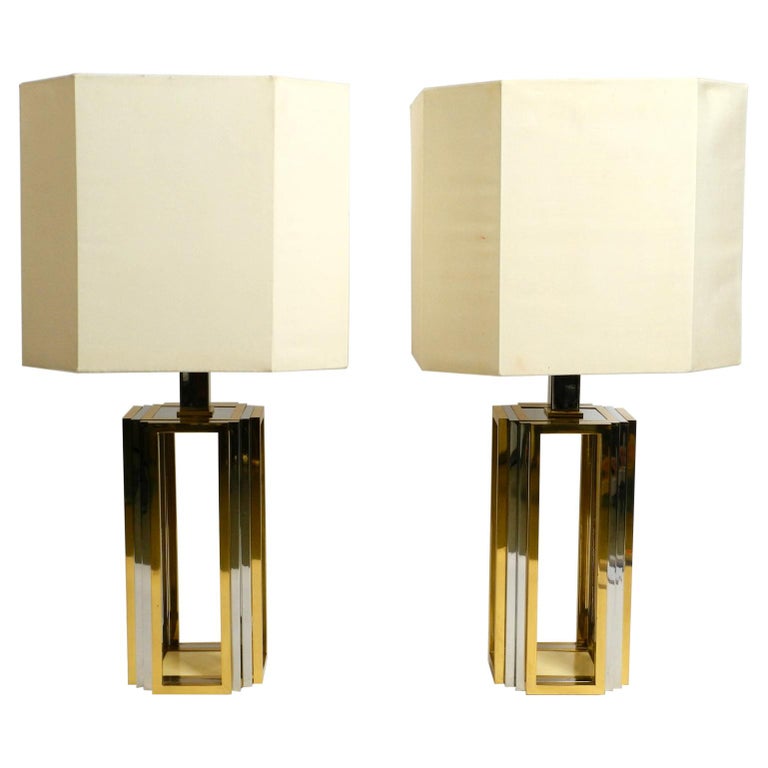 Pair of 1970s XXL Brass and Chrome Table Lamps by Banci Italy For Sale at  1stDibs