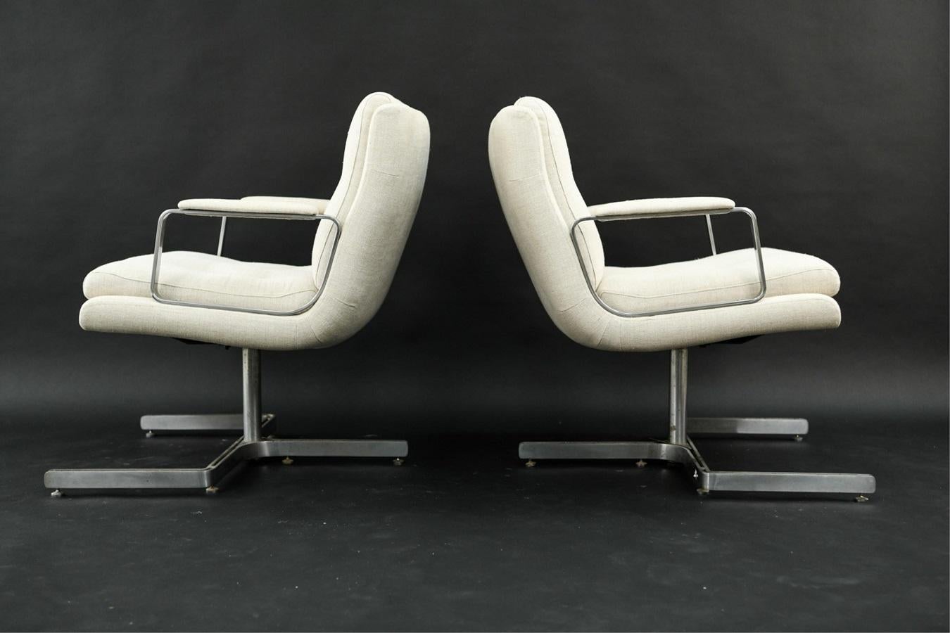 French Pair of 1974 Raphael Raffel Armchairs For Sale