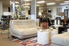 Pareja de Sillones Sofá Lounge Roche Bobois Pantoufle 1979 de tela beige