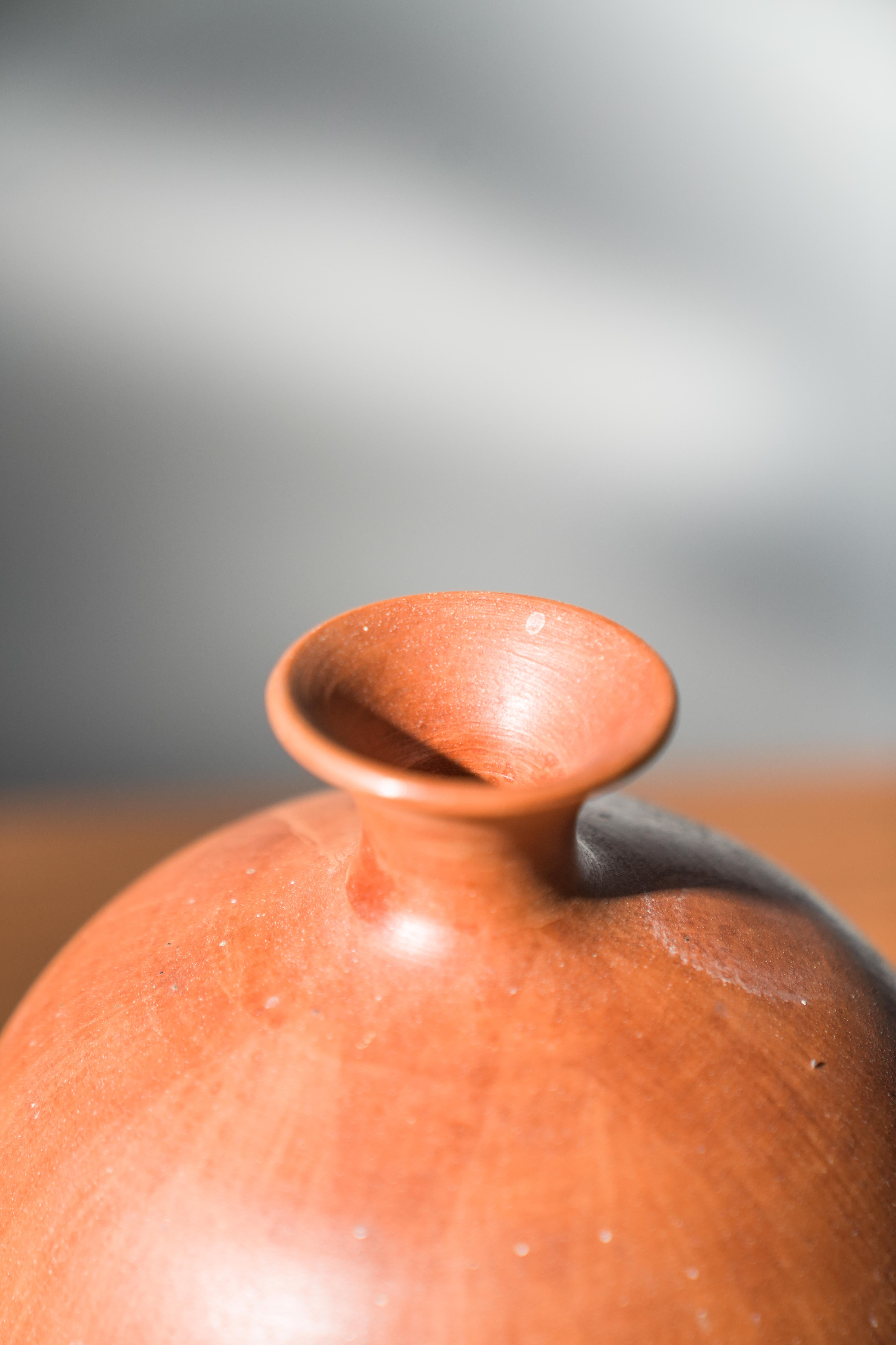 Pair of 1980s-90s Terracotta Vases – Minimalist Organic Shapes in vendita 6