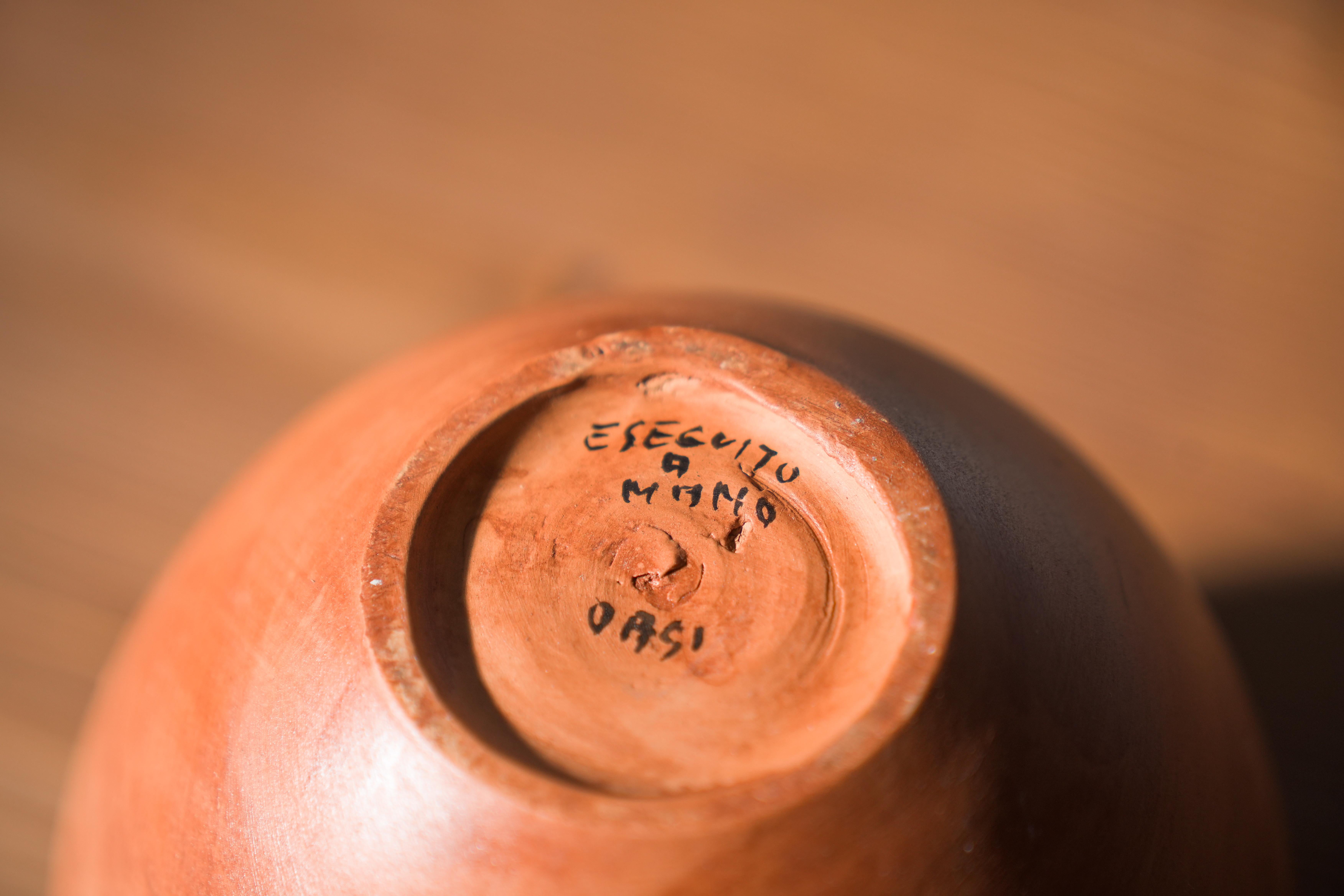 Pair of 1980s-90s Terracotta Vases – Minimalist Organic Shapes in vendita 4