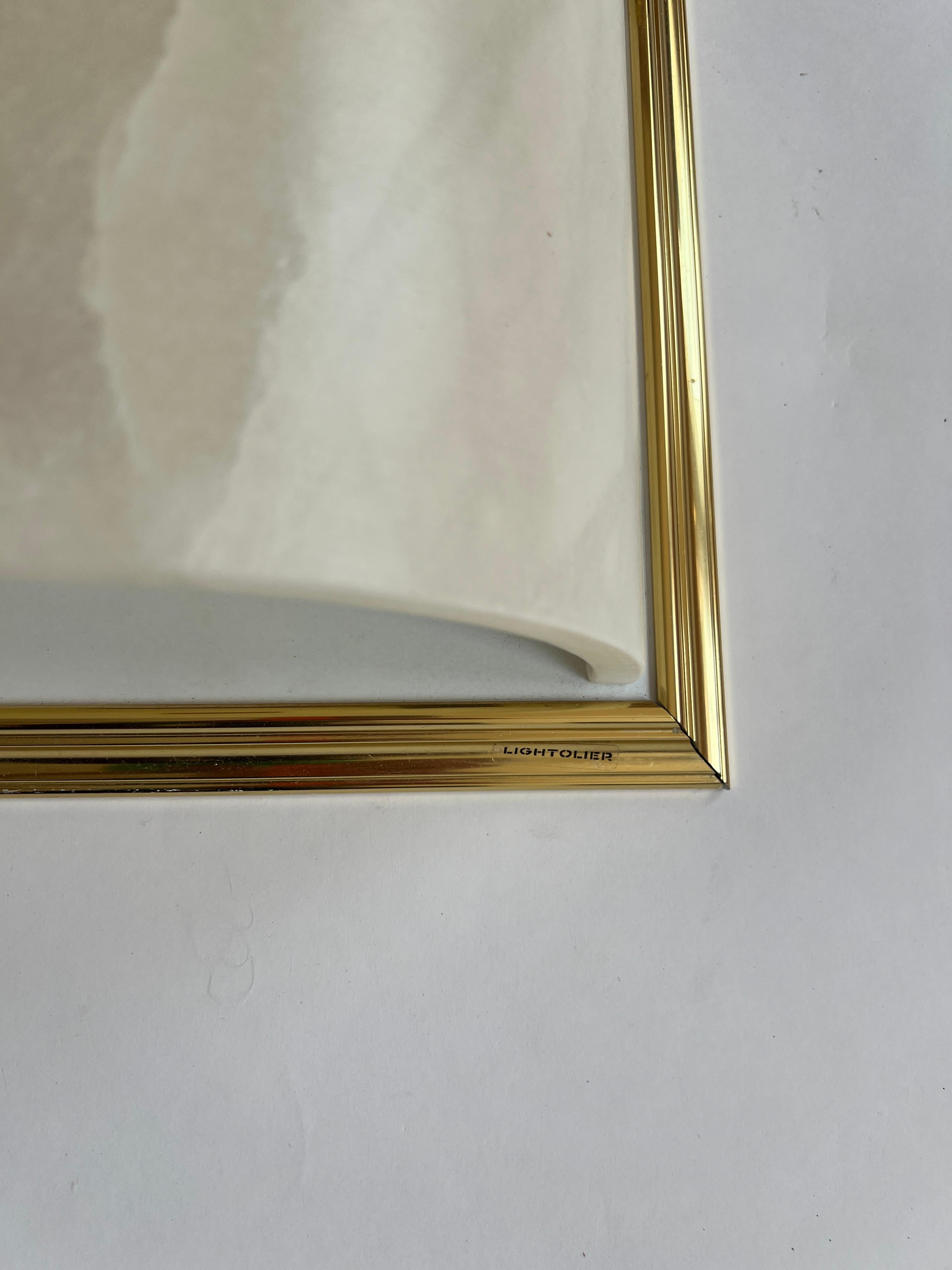 Pair of 1980s Demilune Alabaster and Brass Sconces by Lightolier 1