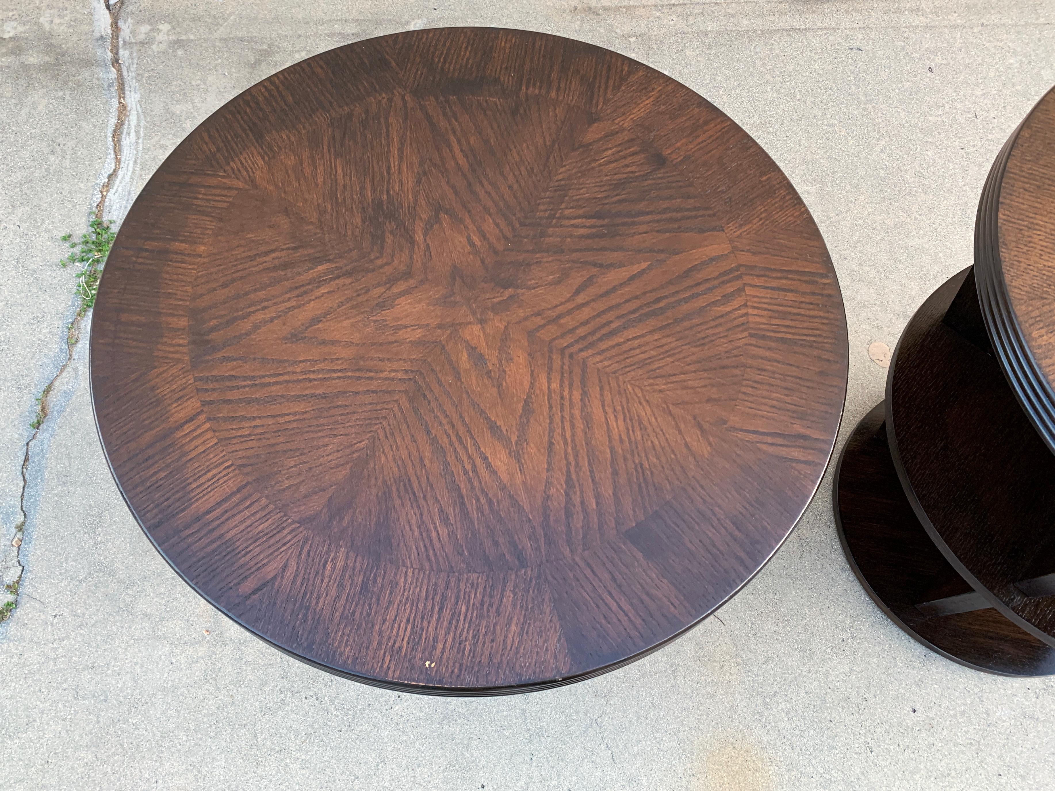 Wood Pair of 1980s Art Deco Style Side Tables