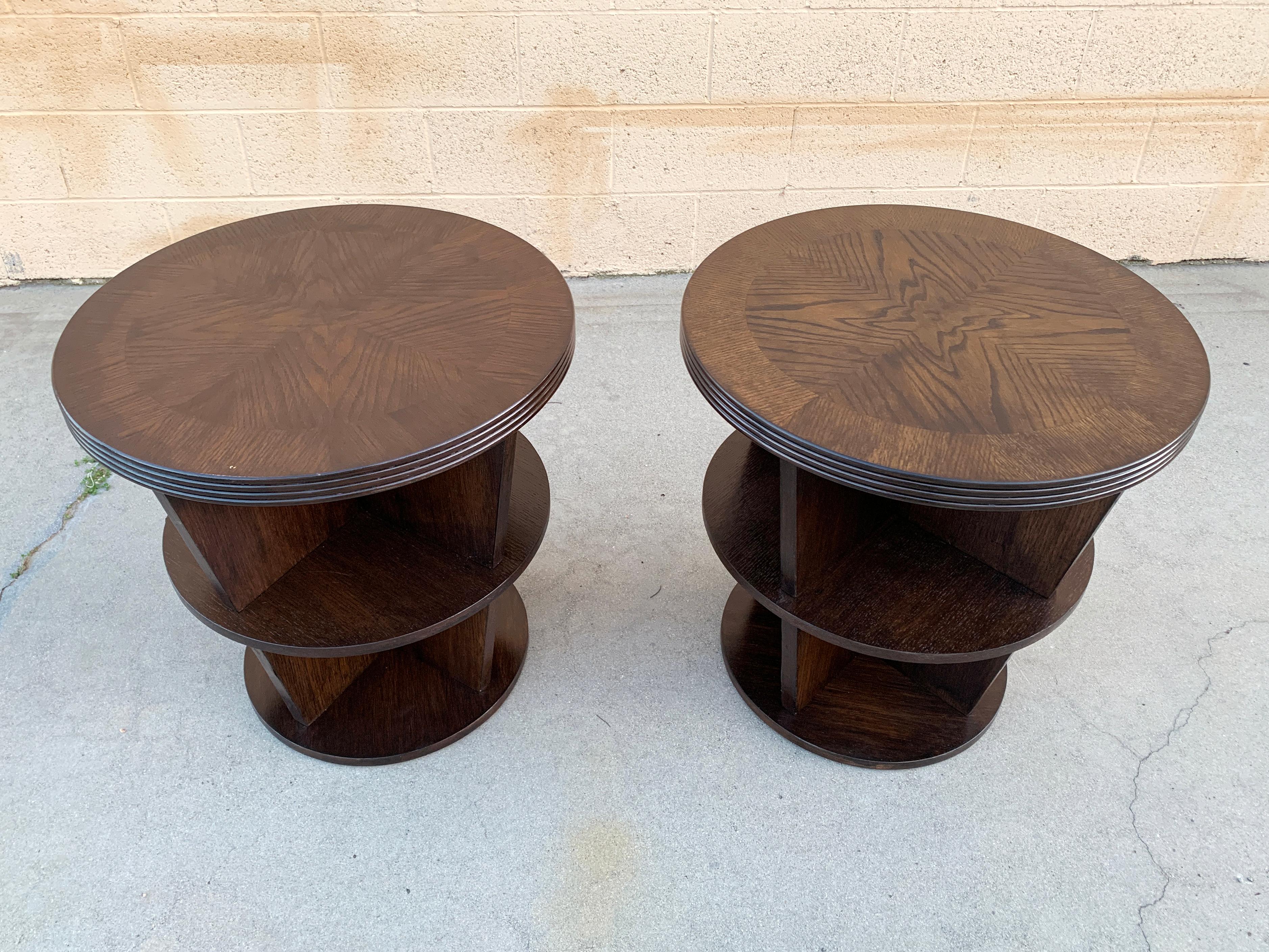 Pair of 1980s Art Deco Style Side Tables 2