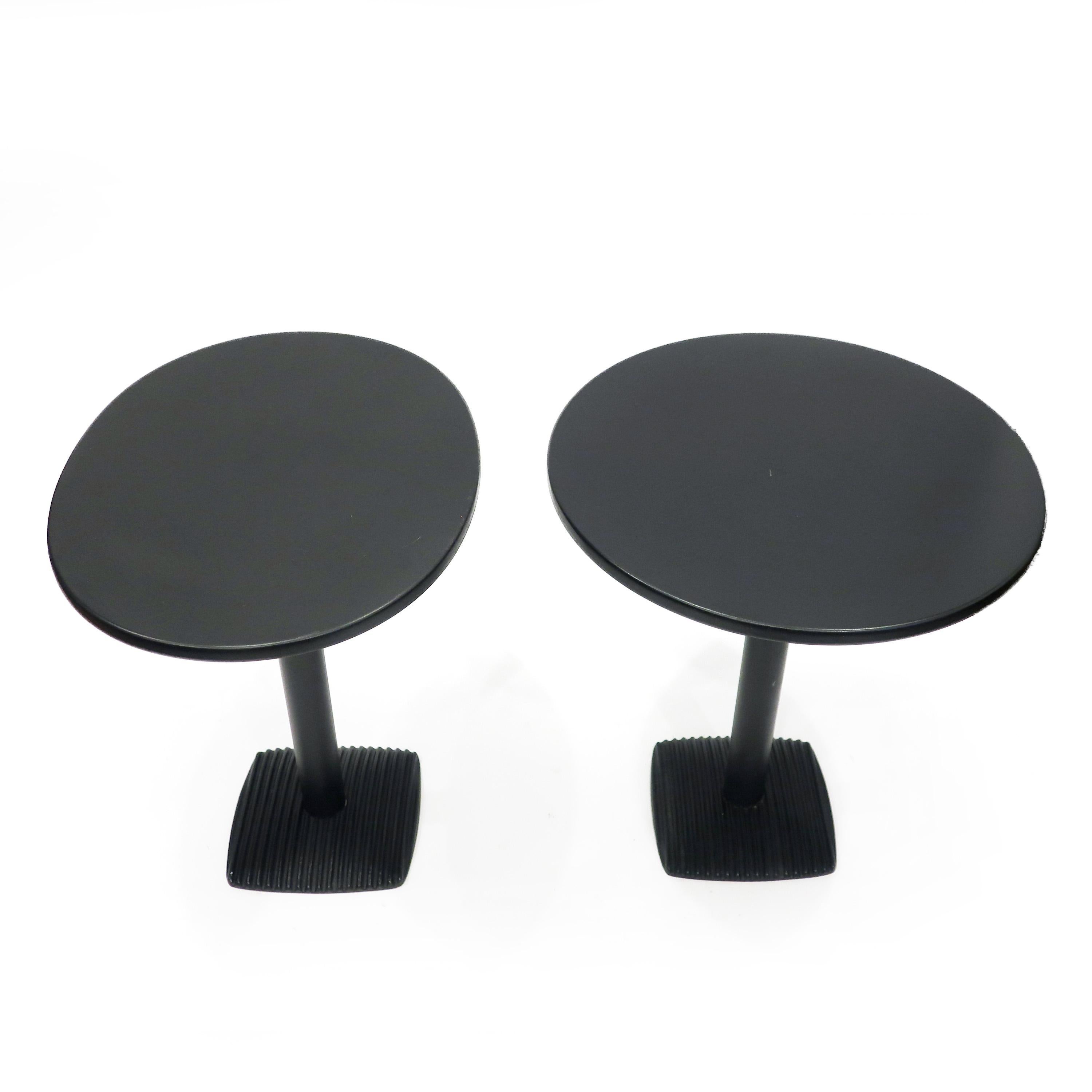 Post-Modern Pair of 1980s Black Side Tables