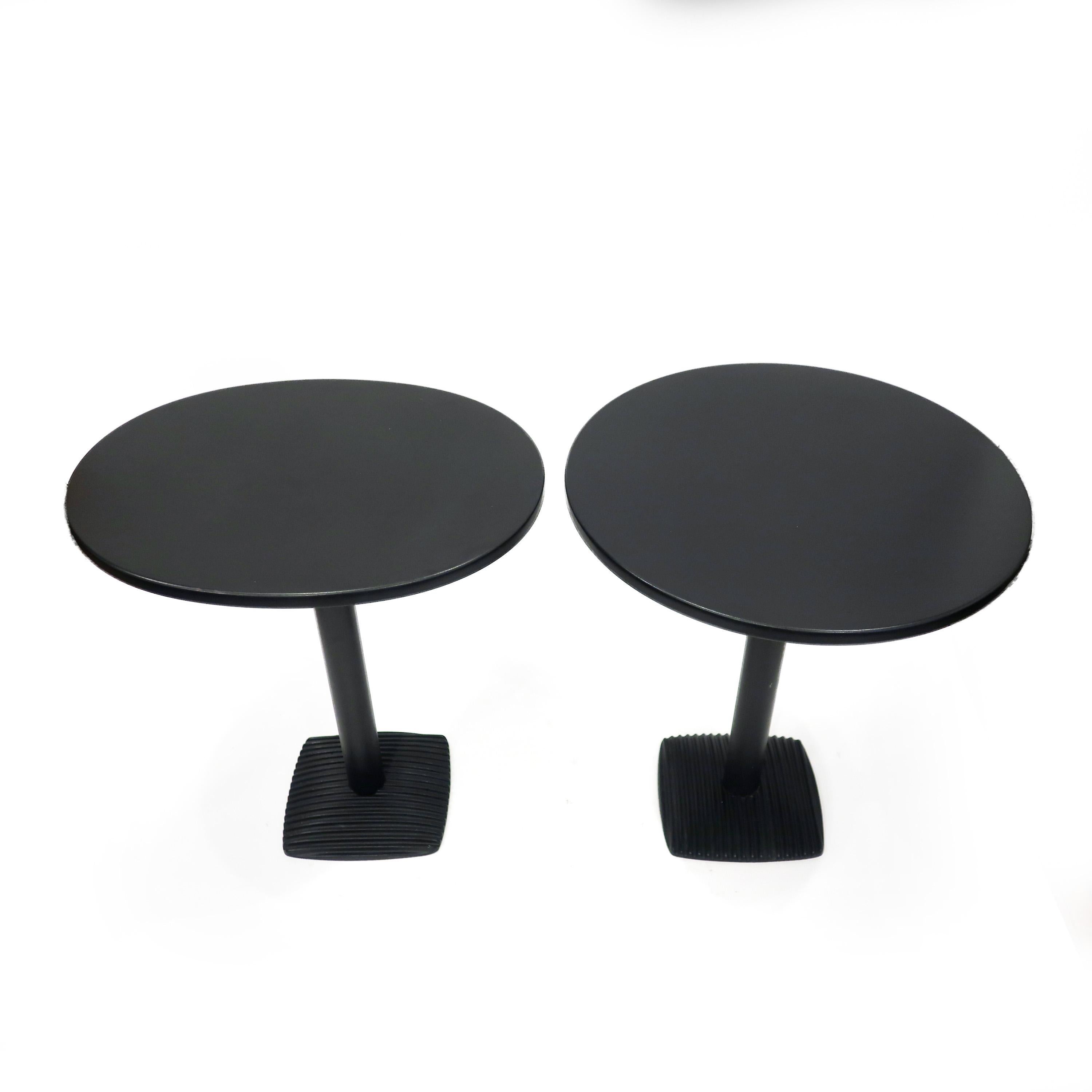 Pair of 1980s Black Side Tables In Good Condition In Brooklyn, NY