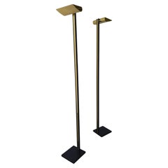 Ein Paar Stehlampen aus Messing und Stahl aus den 1980er Jahren von Sonneman