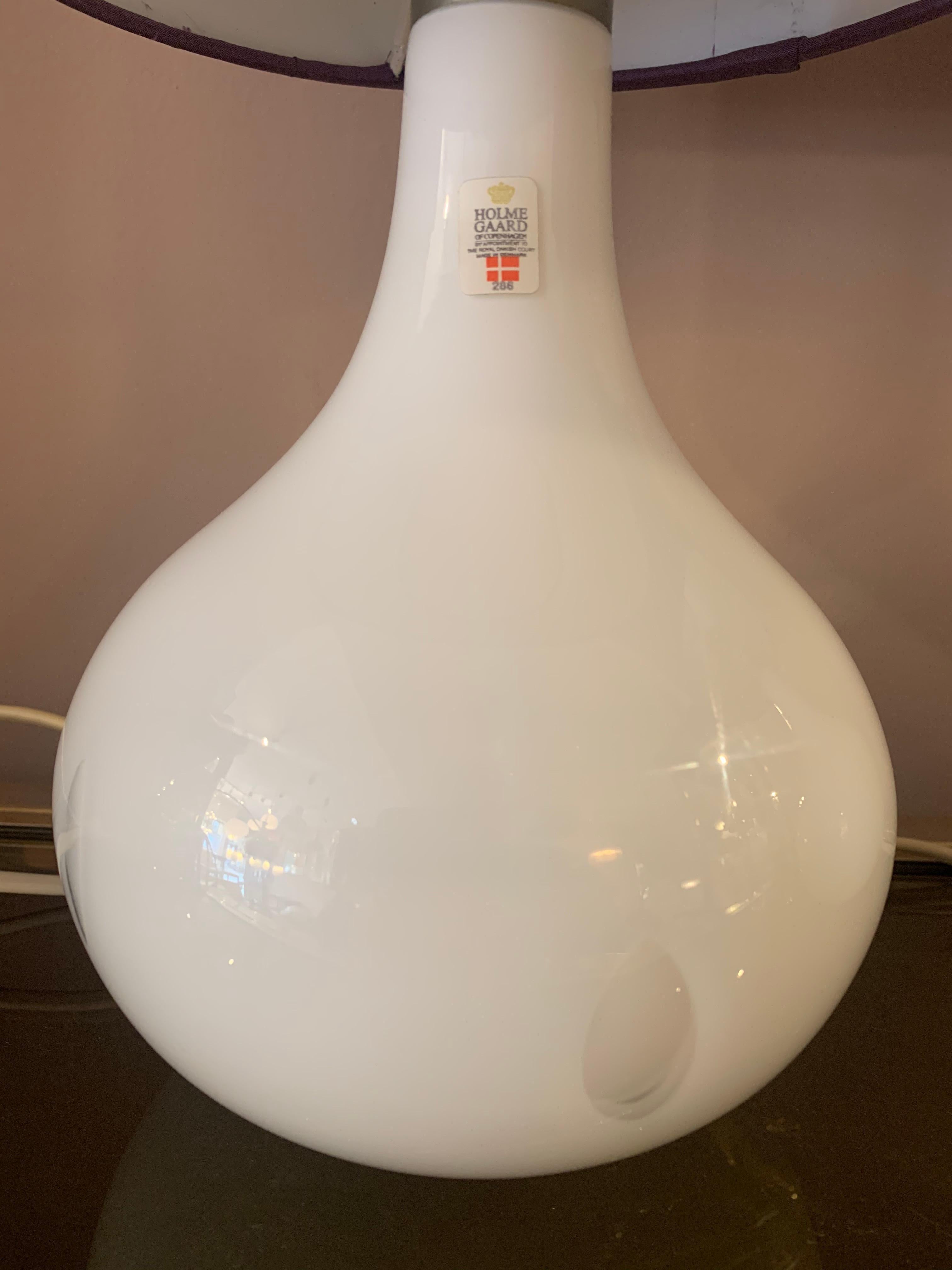 Pair of 1980s Danish Milky White 'Helios' Holmegaard Encased Glass Table Lamps 1