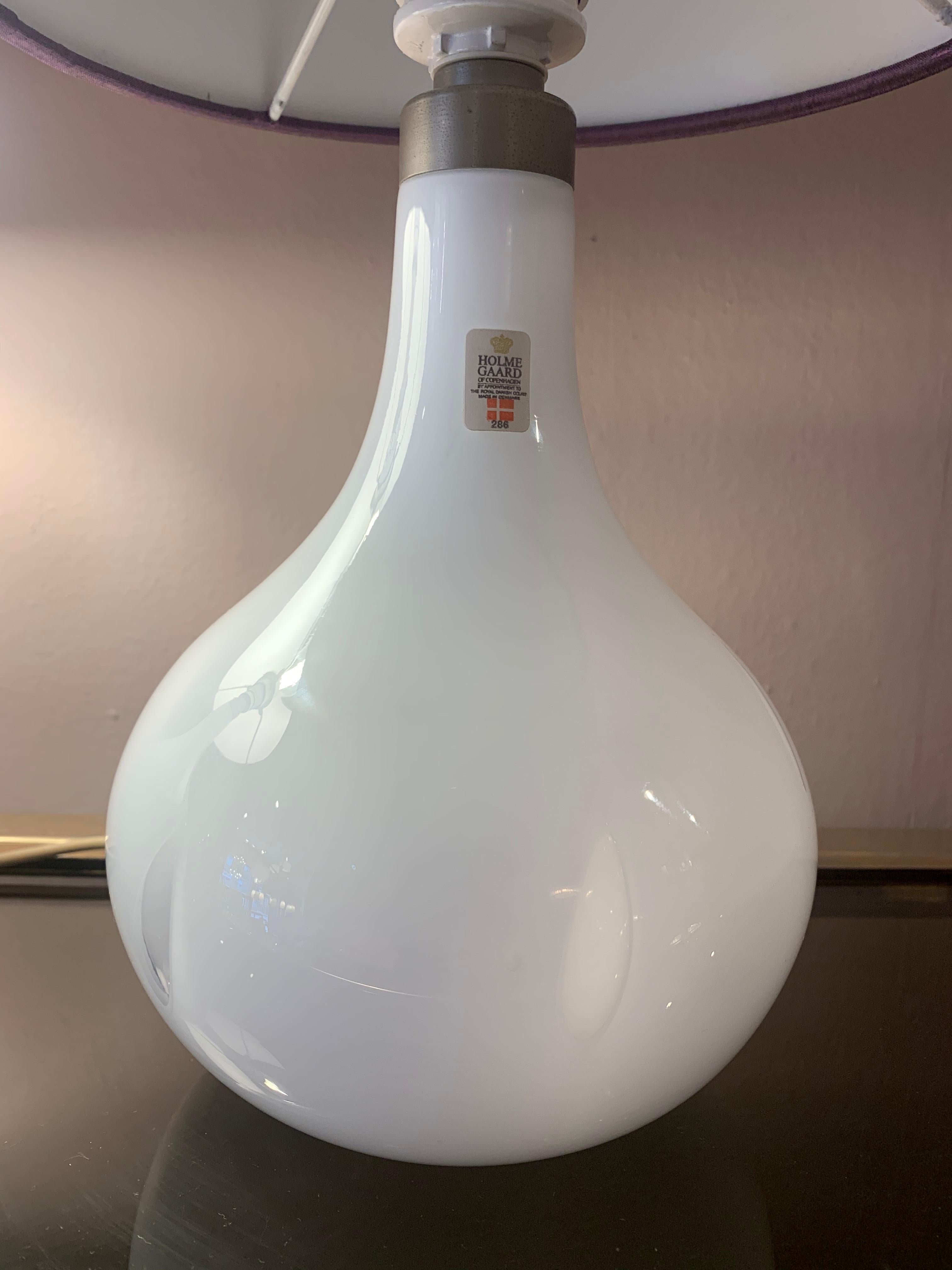 Pair of 1980s Danish Milky White 'Helios' Holmegaard Encased Glass Table Lamps 2