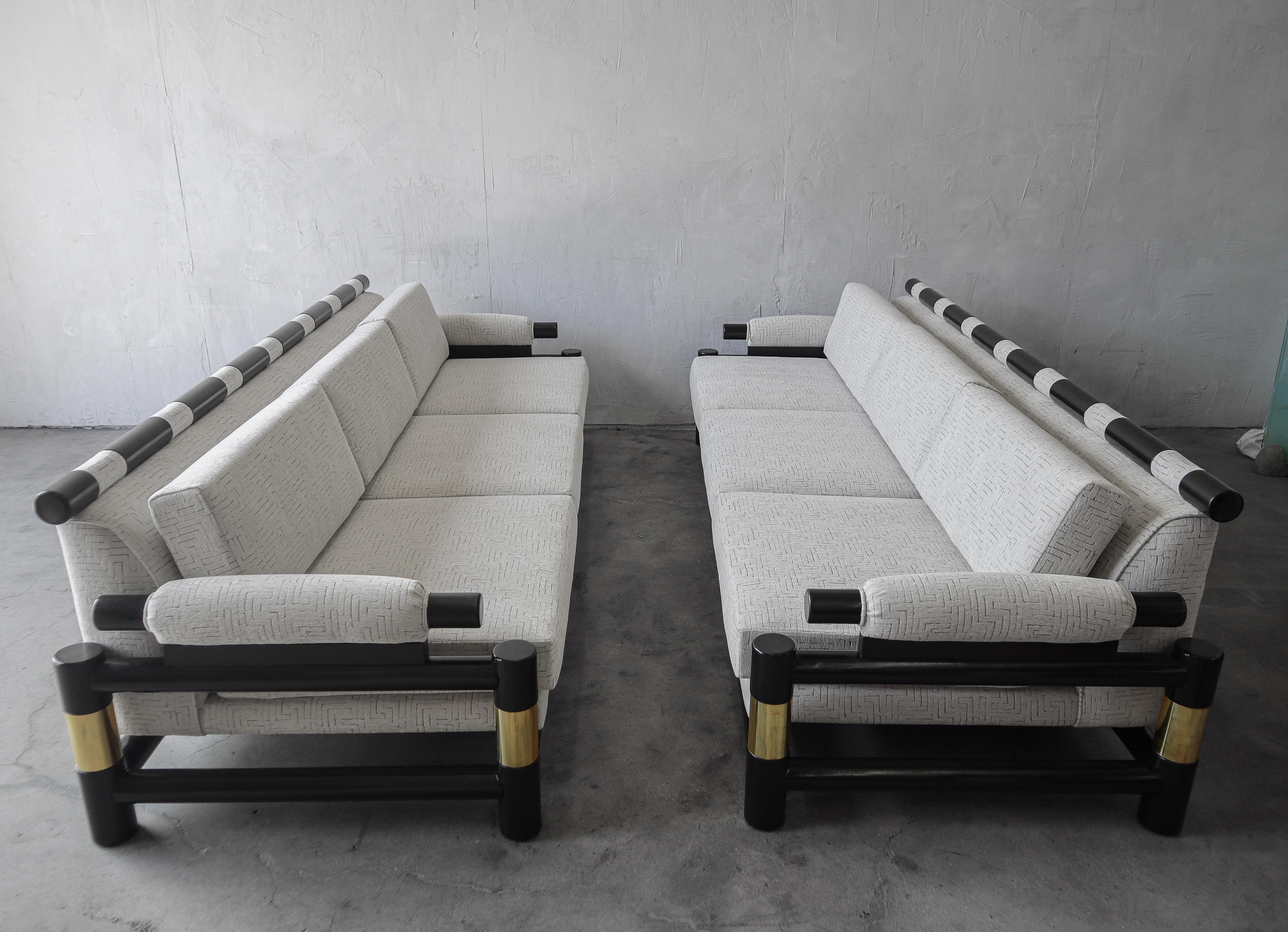 20th Century Pair of 1980's Designer Sofas by Baker Furniture For Sale