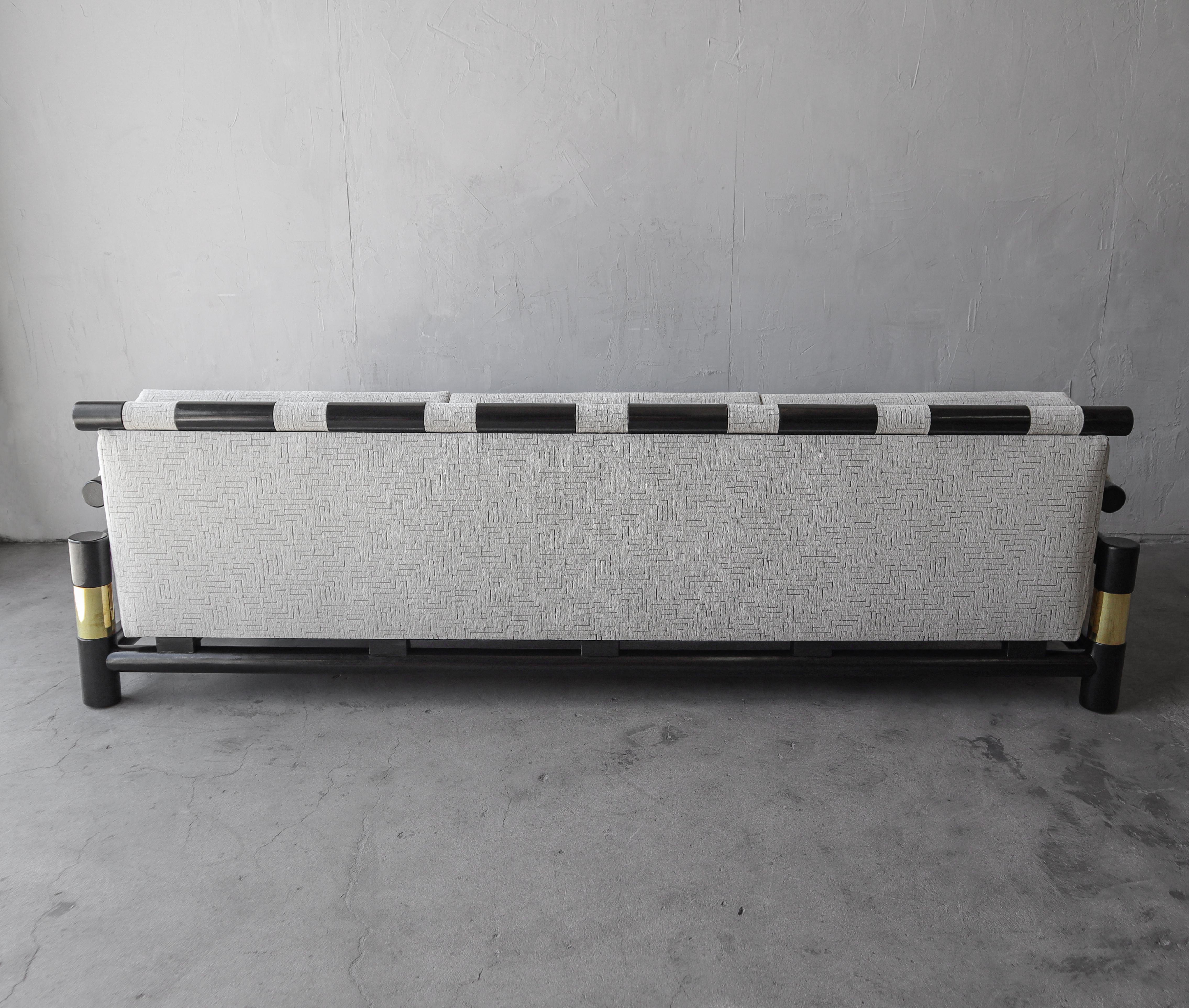 Velvet Pair of 1980's Designer Sofas by Baker Furniture For Sale