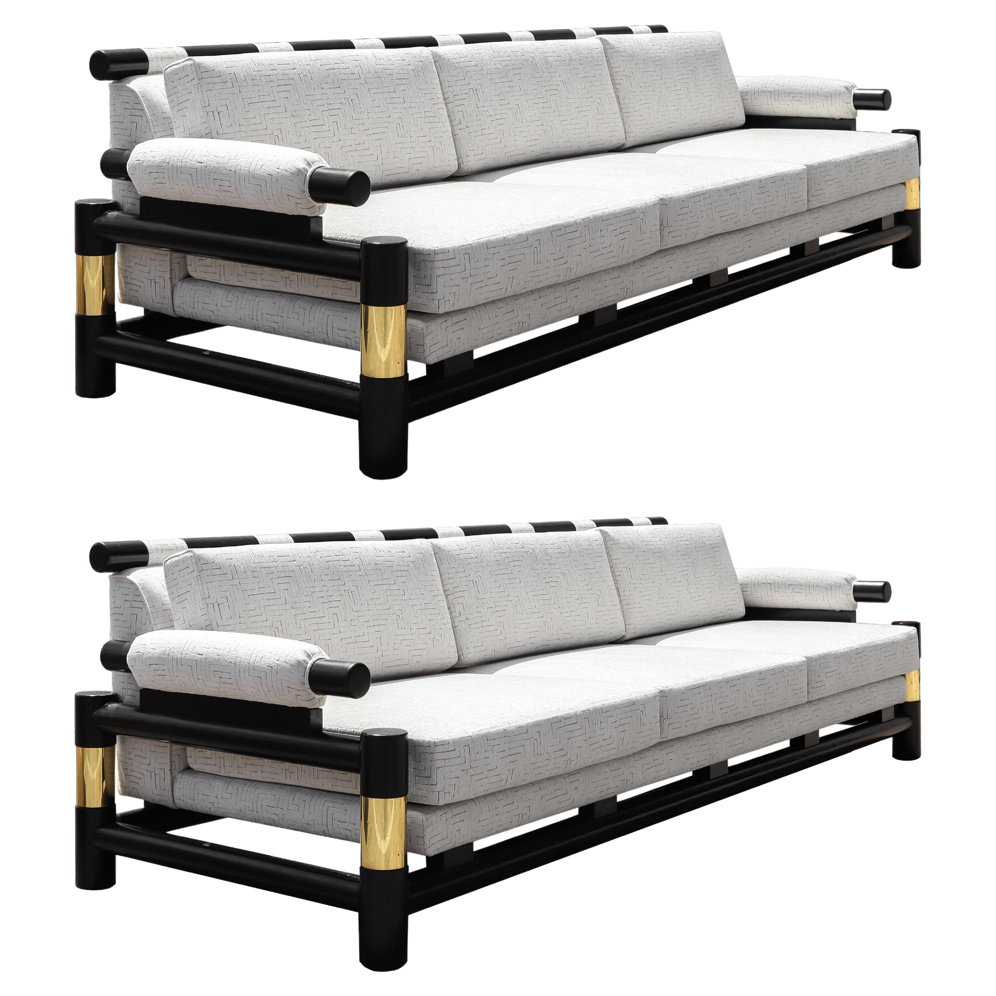 Pareja de sofás de diseño de los años 80 de Baker Furniture