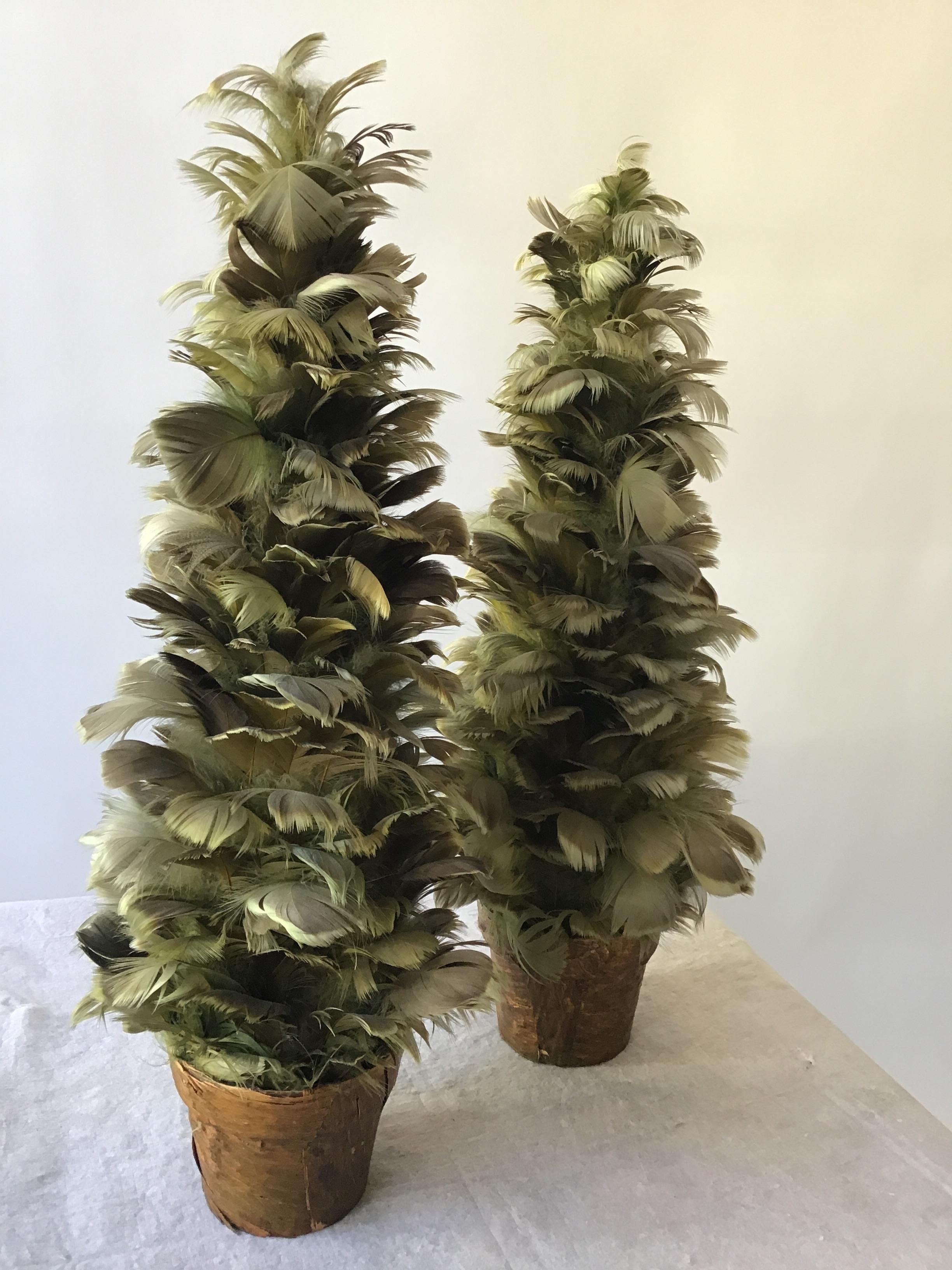 Pair of 1980s feather trees.