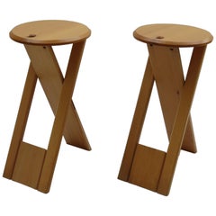 Pair of 1980s Folding Suzy Stools by Adrian Reed for Princes Design Works Ltd