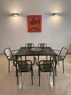 Pareja de apliques minimalistas franceses de acero inoxidable de los años 80