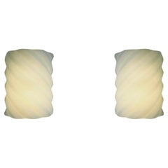 Pair of 1980’s Frosted Glass Wall Sconces by Ron Rezek