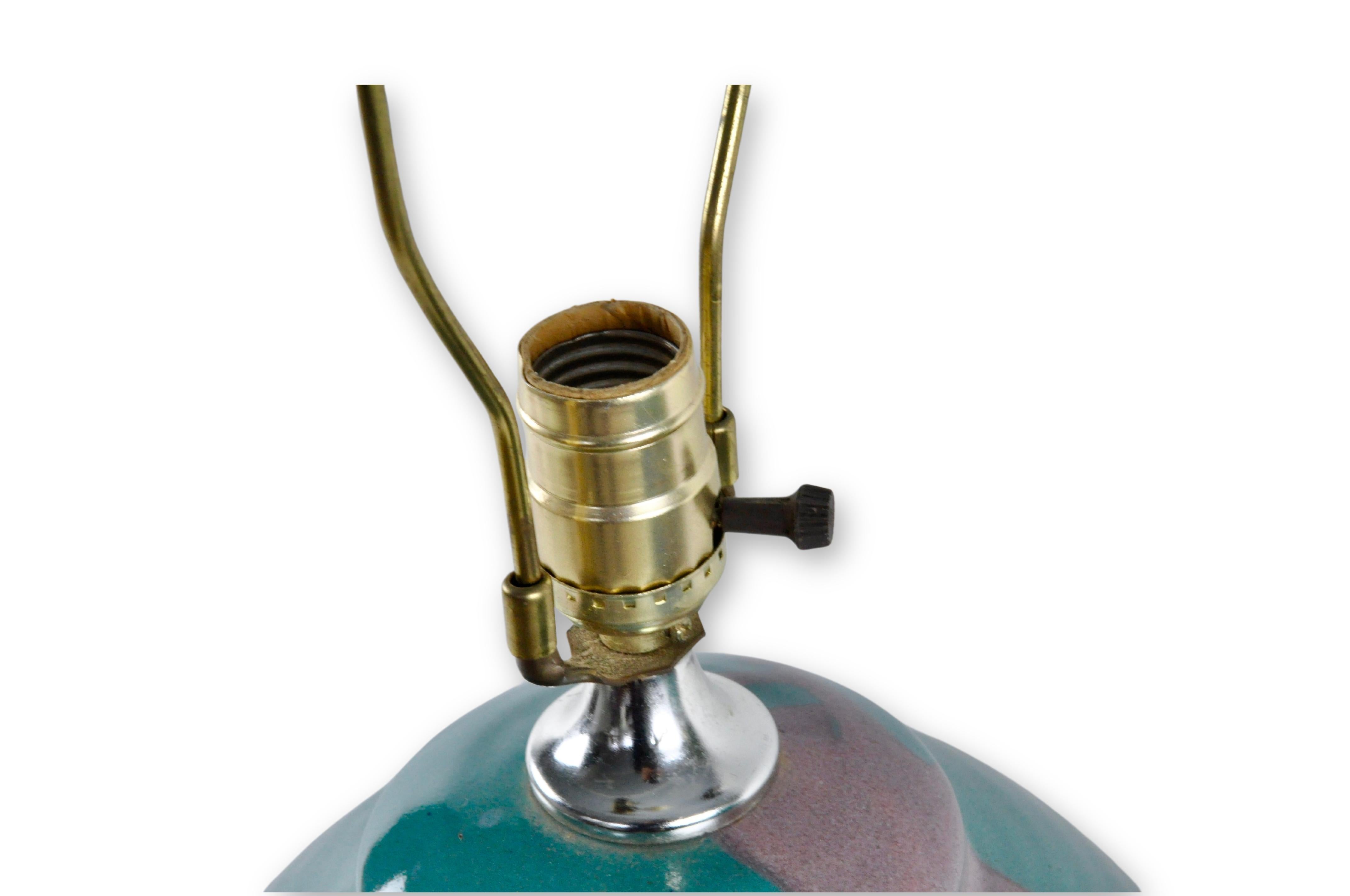 American Pair of 1980s handmade pottery lamps For Sale