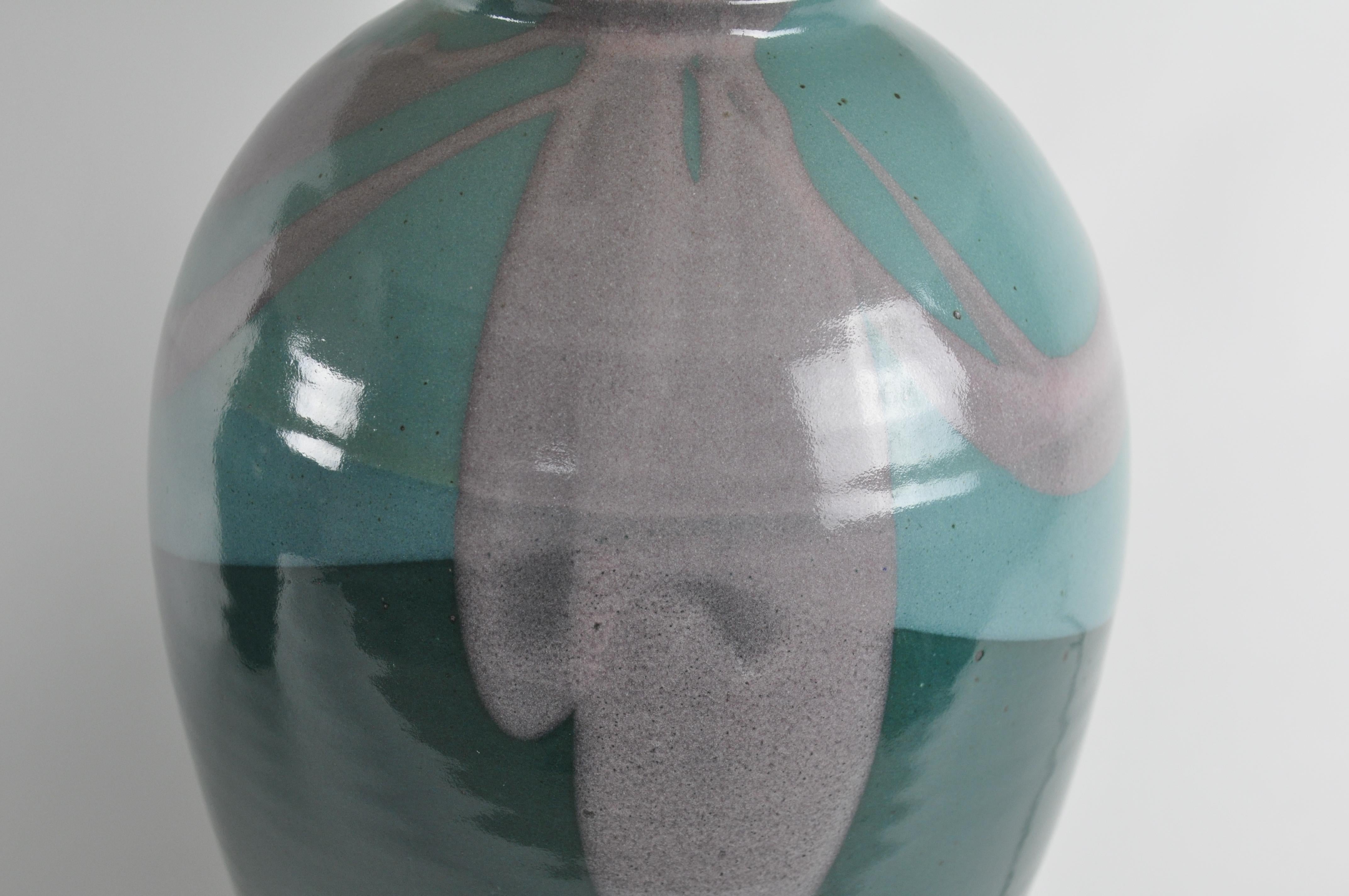 Late 20th Century Pair of 1980s handmade pottery lamps For Sale
