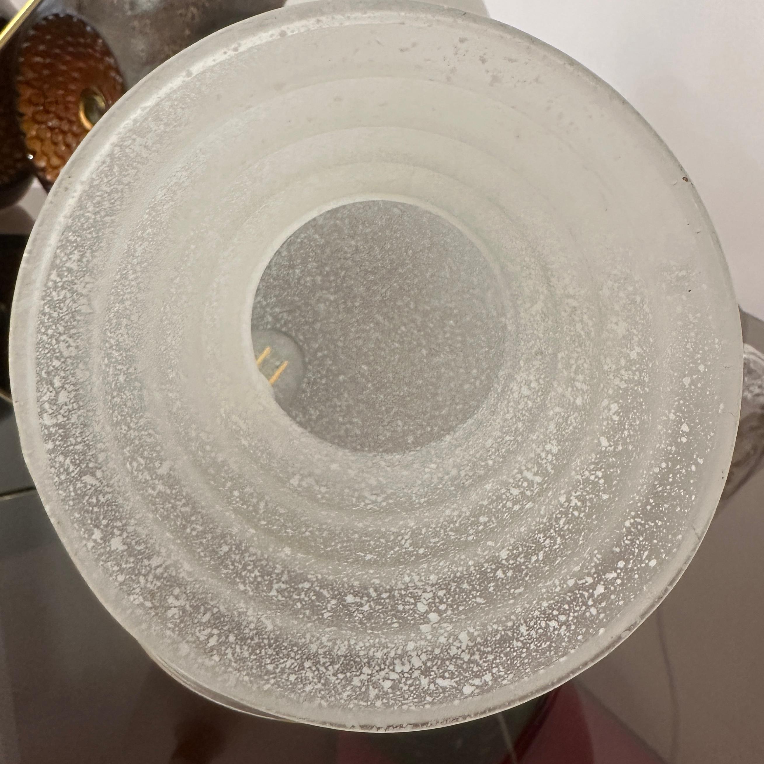 Pair of 1980s HB Glass Holland Mushroom Speckled Frosted Satin Table Lamps For Sale 11