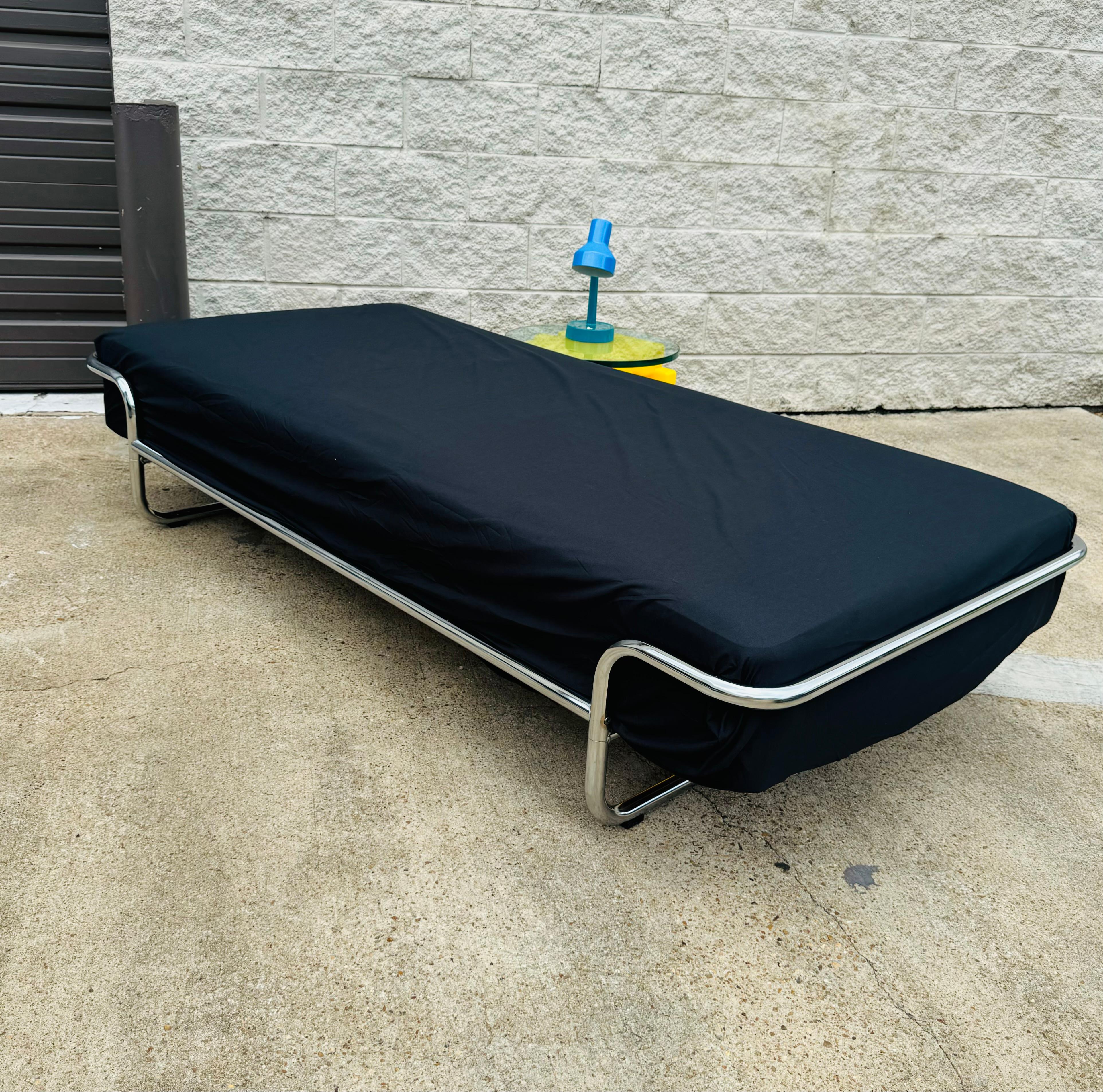 Pair of 1980s IKEA KROMVIK Tubular Chrome Single Twin Beds 14