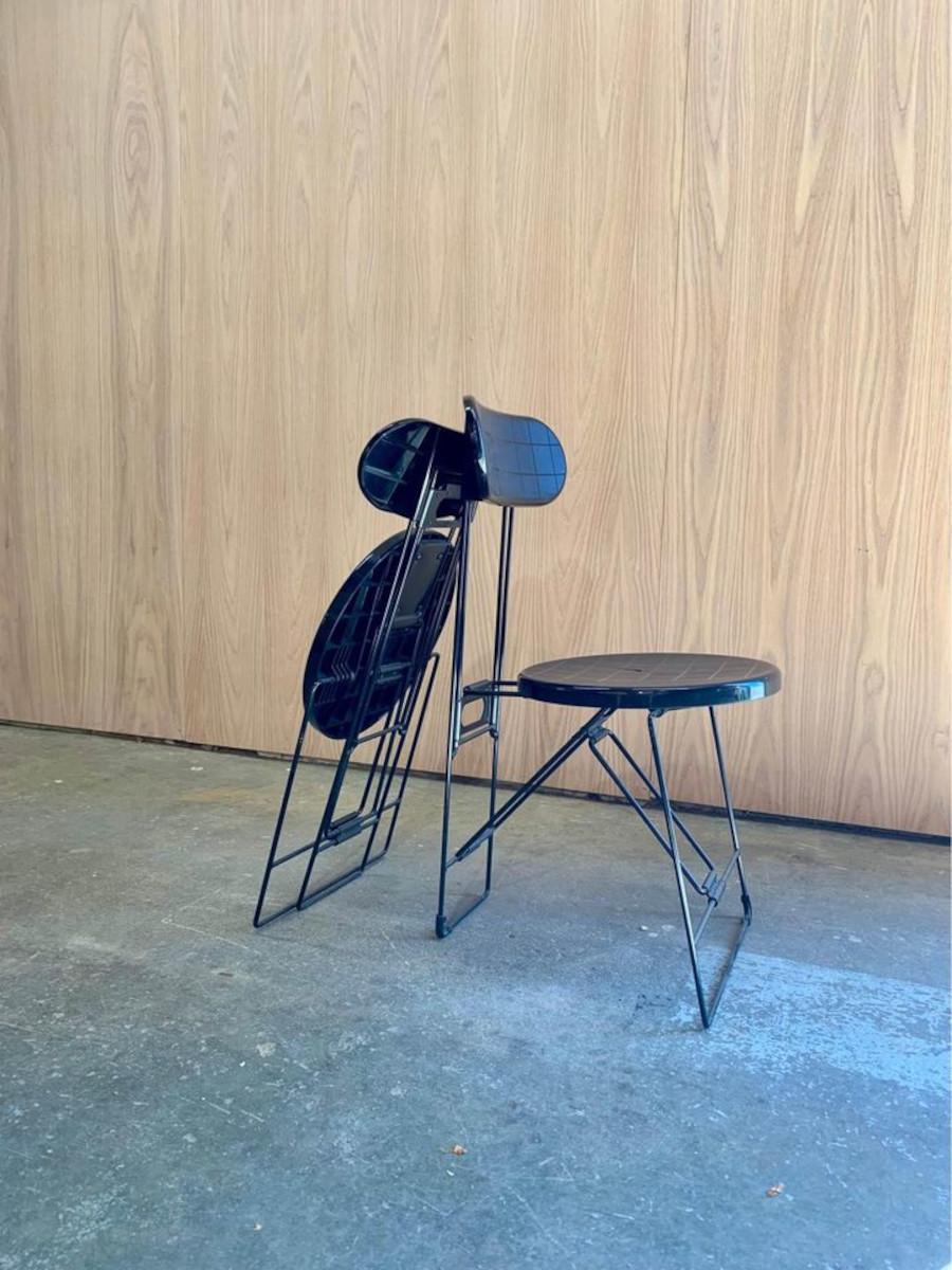 Pair of 1980s Italian Folding Chairs In Excellent Condition For Sale In Victoria, BC