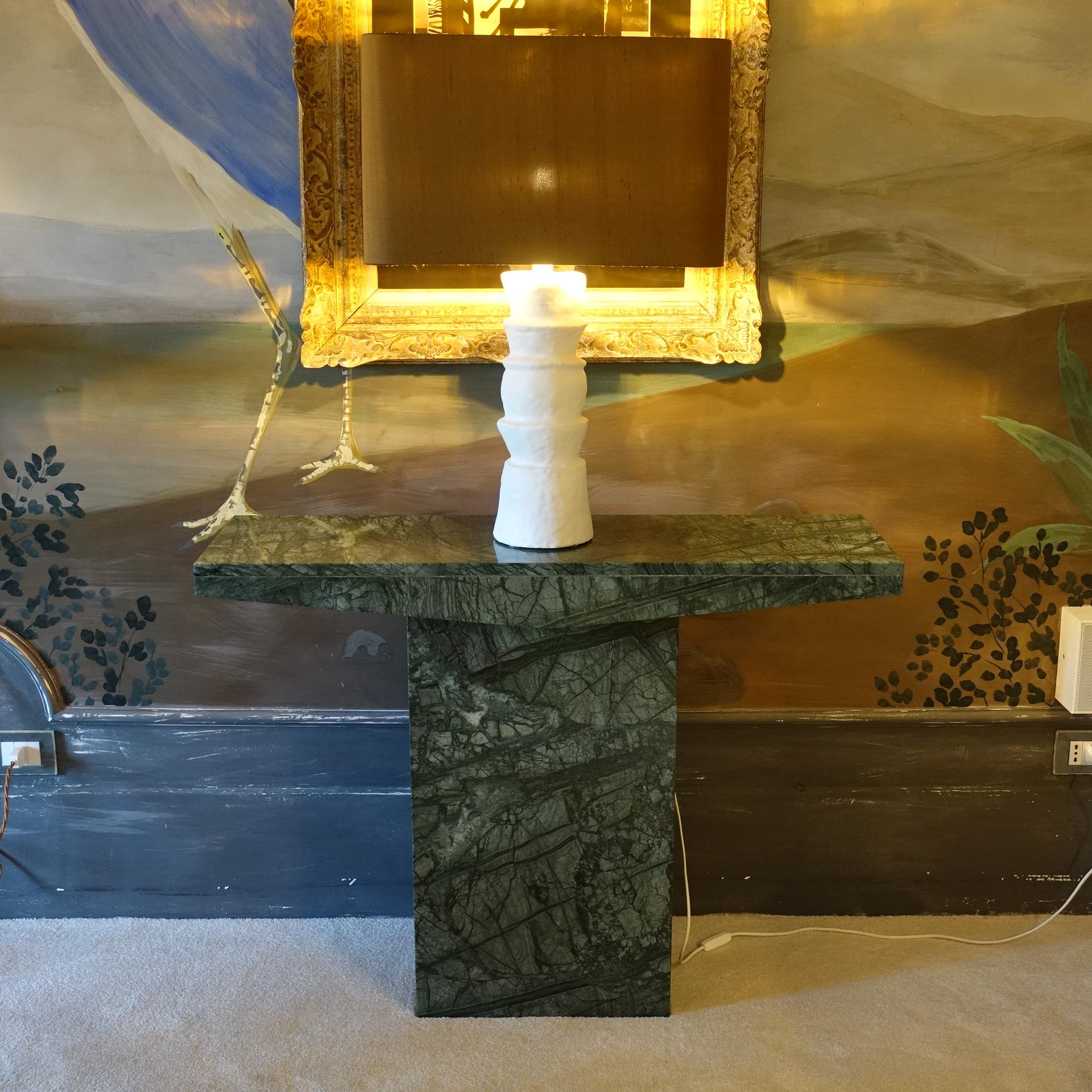 Pair of 1980's Italian Green Marble Consoles 9
