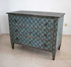 Pair of 1980s Italian Hand Painted 3-Drawer Chests
