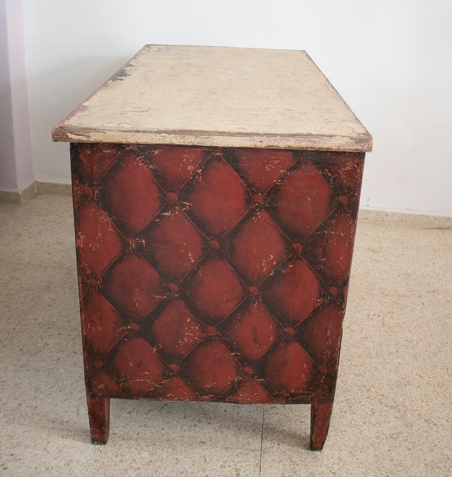 Pair of 1980s Italian Hand Painted 3-Drawer Chests 2