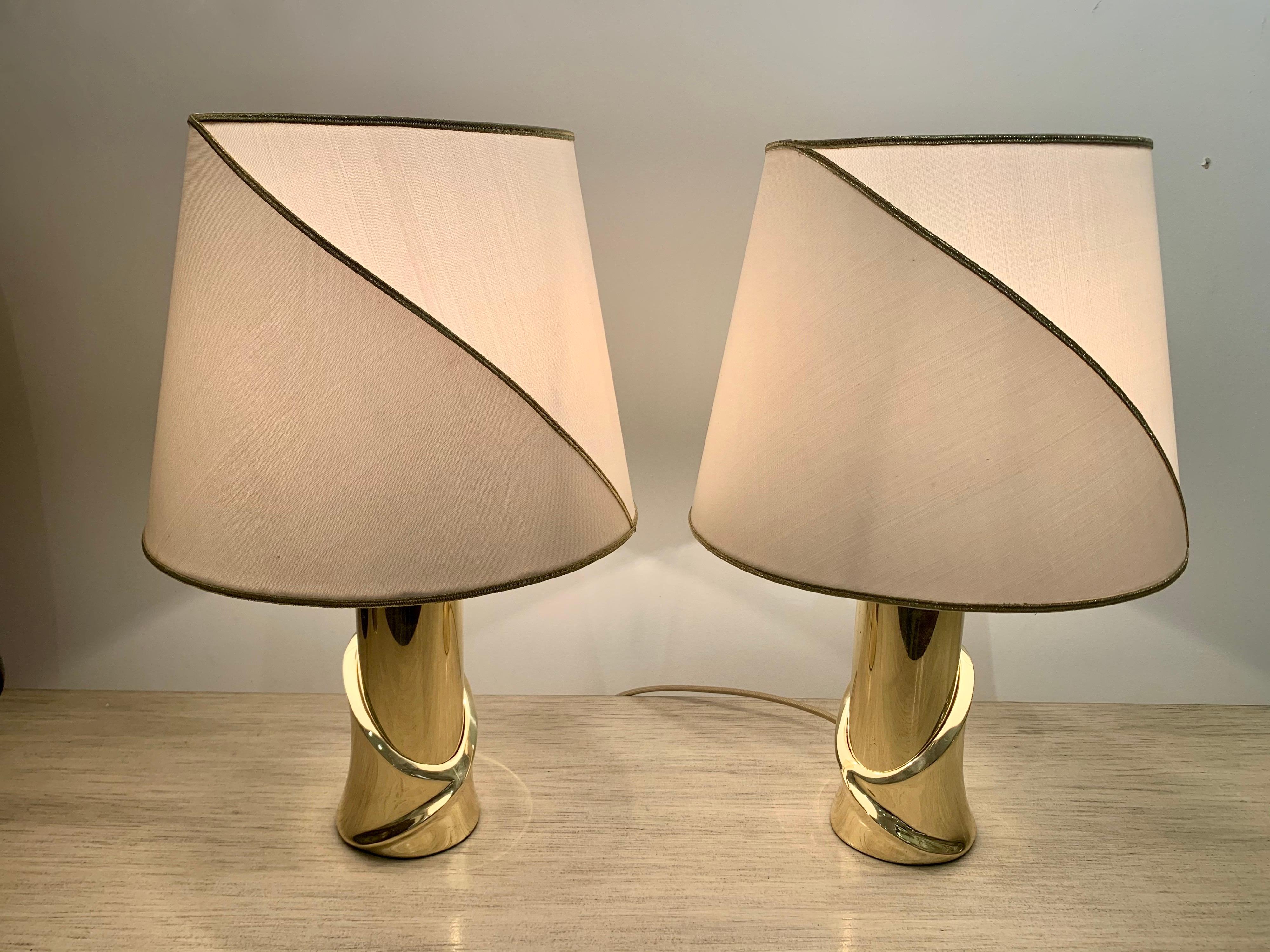 Pair of 1980s Italian Luciano Frigerio Bronze Lamps 11