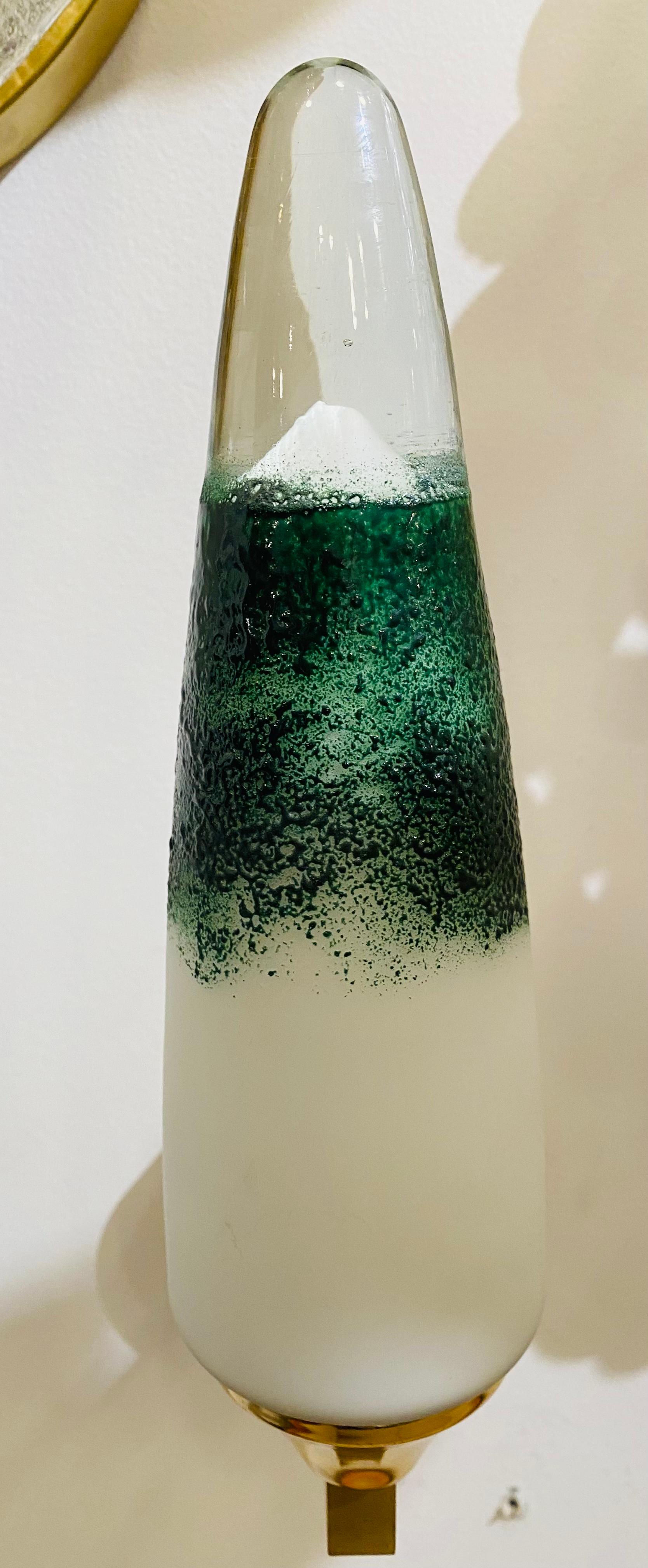 Paire d'appliques italiennes en verre de Murano des années 1980 en vente 4