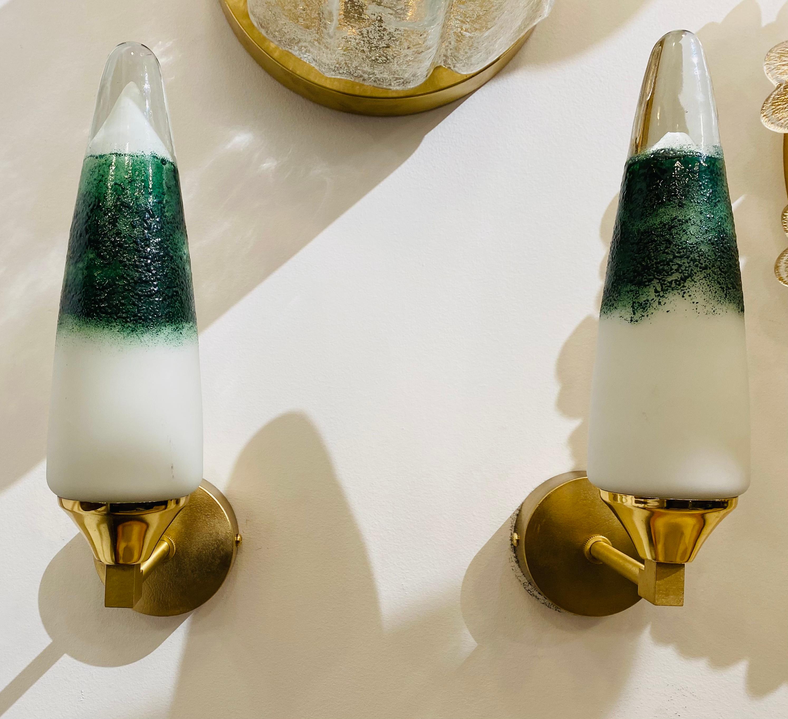 Pair of 1980s Italian Murano Glass Wall Lights For Sale 8