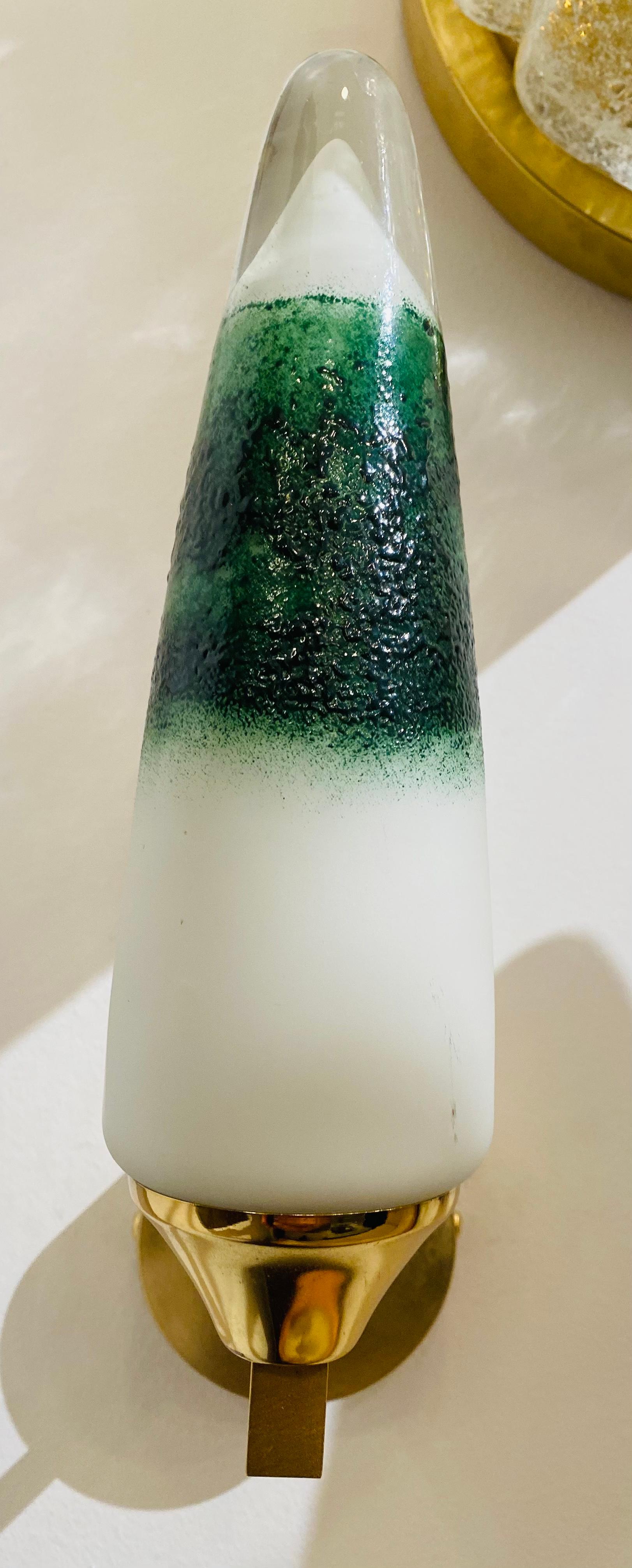 Fin du 20e siècle Paire d'appliques italiennes en verre de Murano des années 1980 en vente
