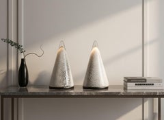 Pair of 1980s Italian Murano Glass Cone Table Lamps