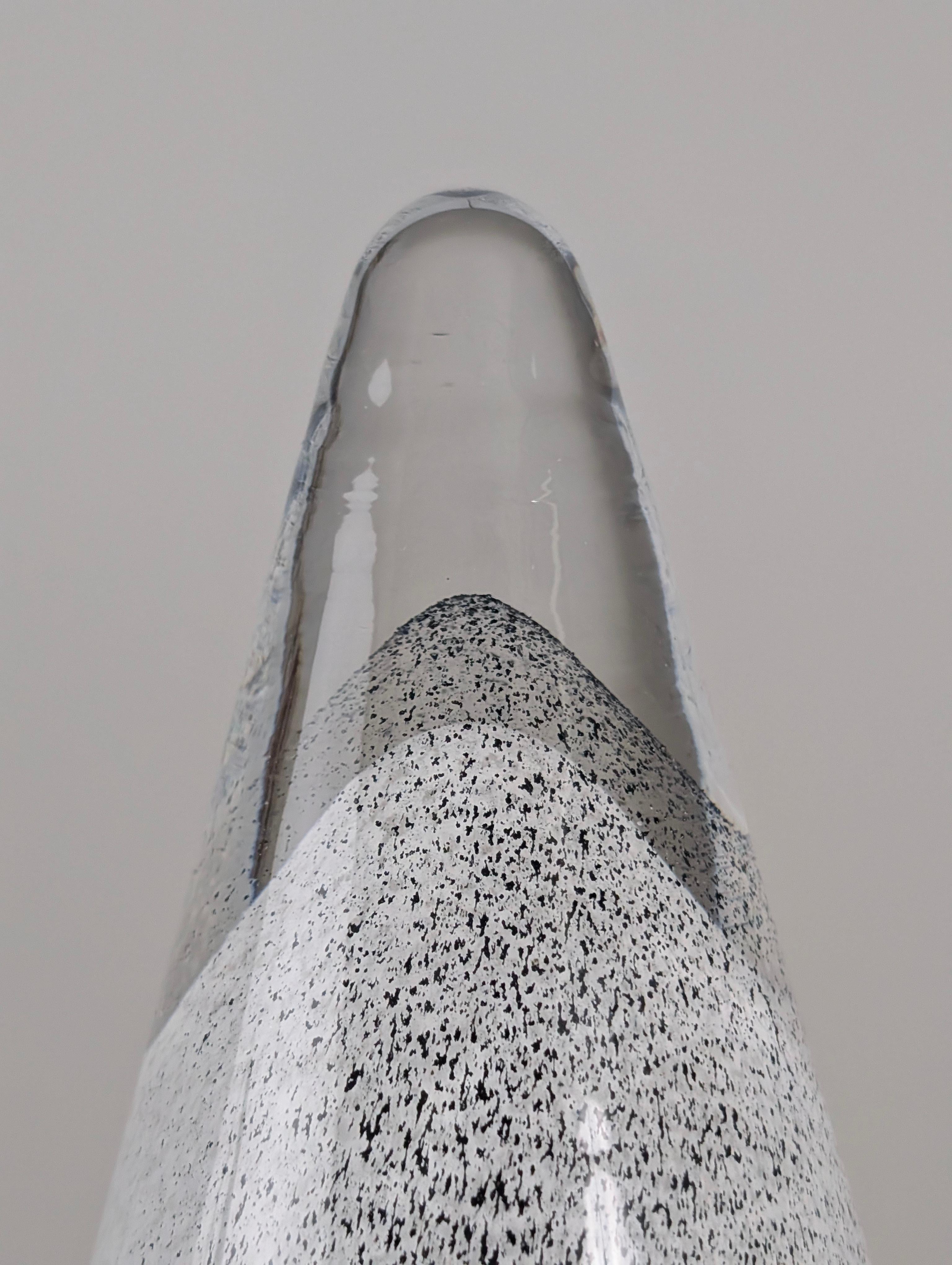 Pair of 1980s Italian Murano Glass Cone Table Lamps For Sale 3
