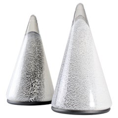 Pair of 1980s Italian Murano Glass Cone Table Lamps