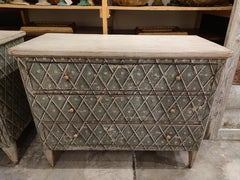 Pair of 1980s Italian Painted Three Drawer Chests