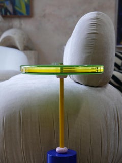 1980s Italian Postmodern Resin and Metal Side Table - One Available