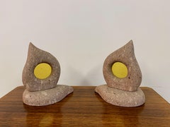 Pair of 1980s Italian Travertine Table Lamps