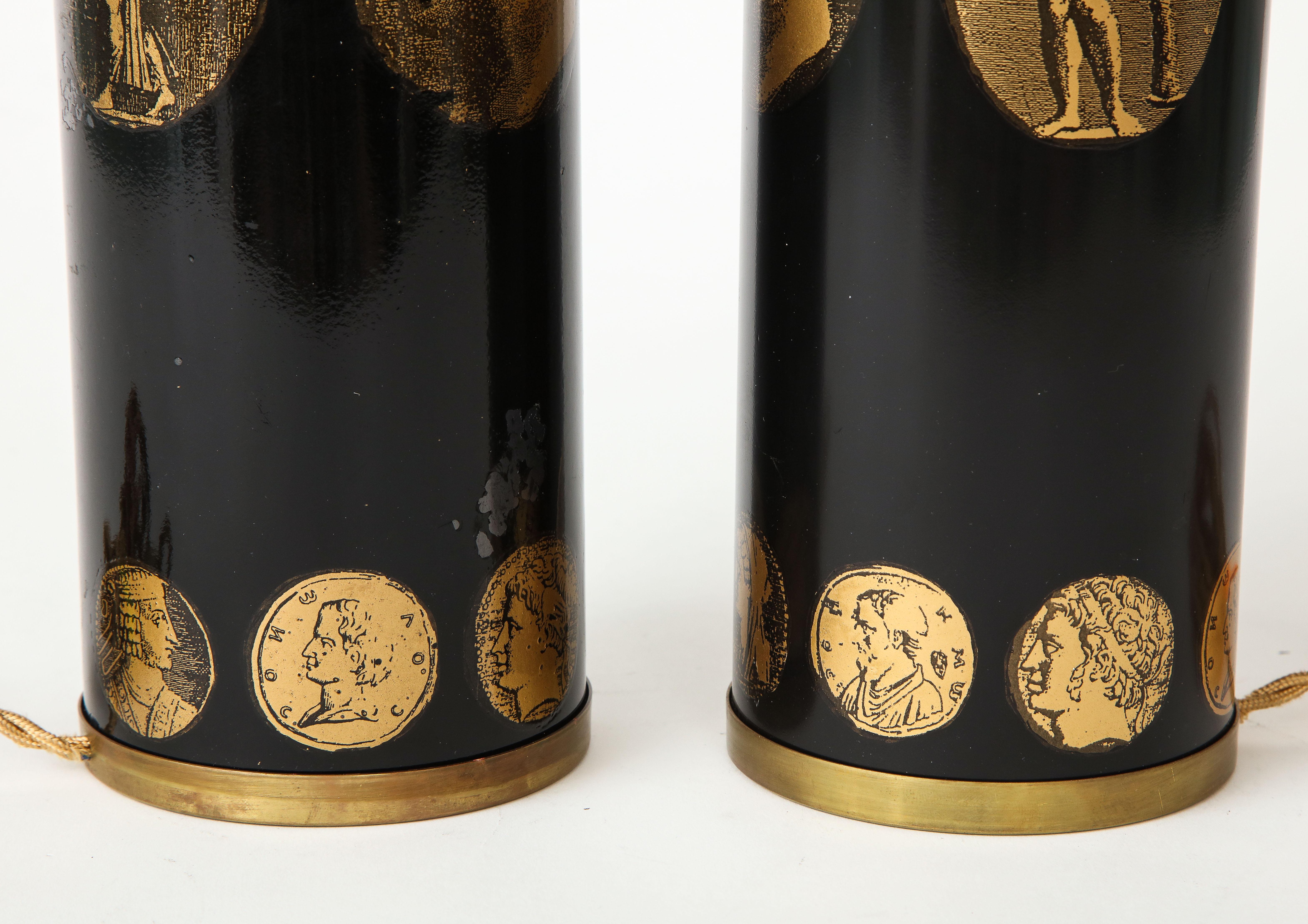 Pair of 1980s Lamps by Piero Fornasetti For Sale 1