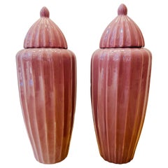 Pair of 1980s Large Ceramic Ginger Jars