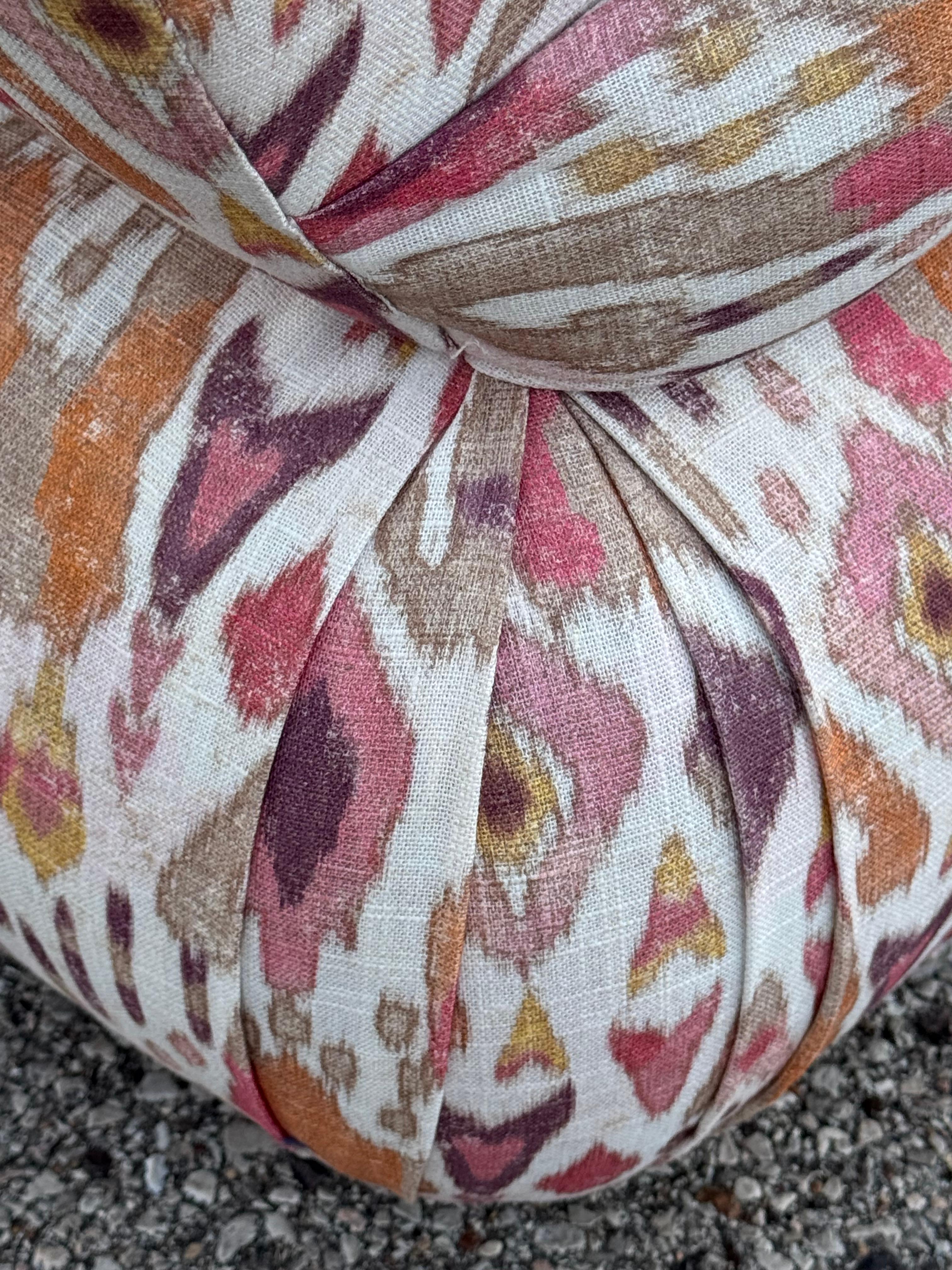Pair of 1980s Large Donghia Scroll Back Slipper Chairs in Original iKat Textile For Sale 11
