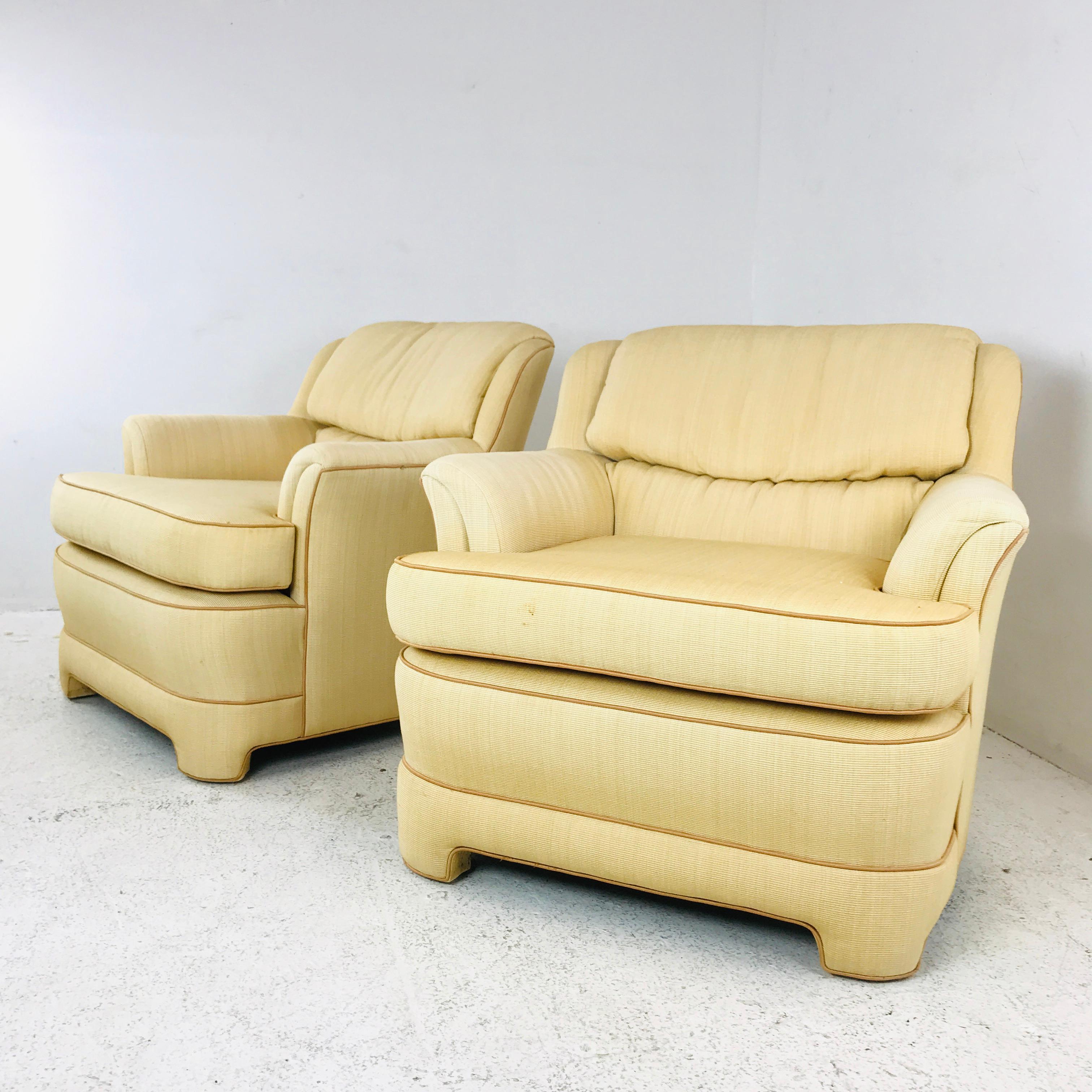 Mid-Century Modern Pair of 1980s Marge Carson Armchairs