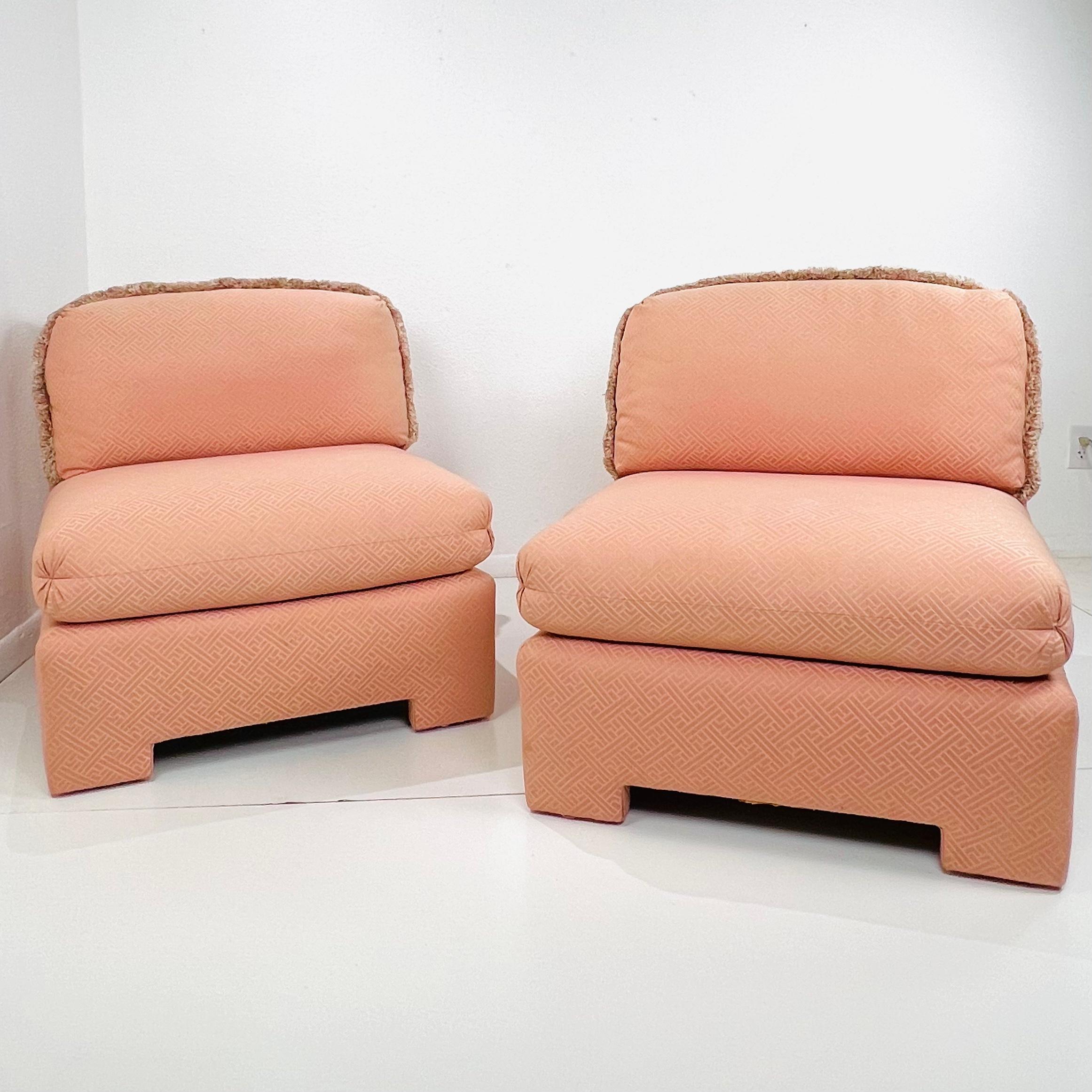 Pareja de sillas Marge Carson Slipper de los años 80 en venta 1