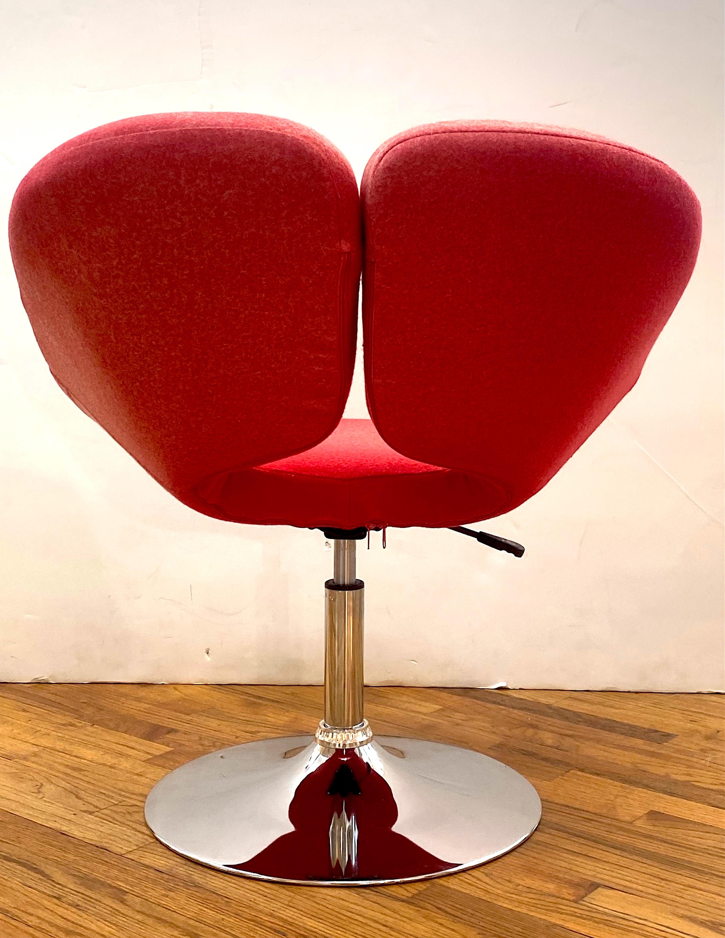 Pair of 1980s Modern Design Adjustable Red Ribbon Chairs 8