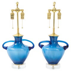 Pair of 1980's Murano Glass Lamps