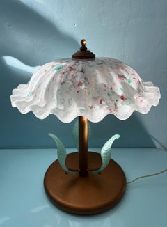 Pareja de lámparas de sobremesa de cristal de Murano de los años 80 diseño vintage