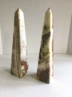 Pair of 1980s Onyx Obelisks